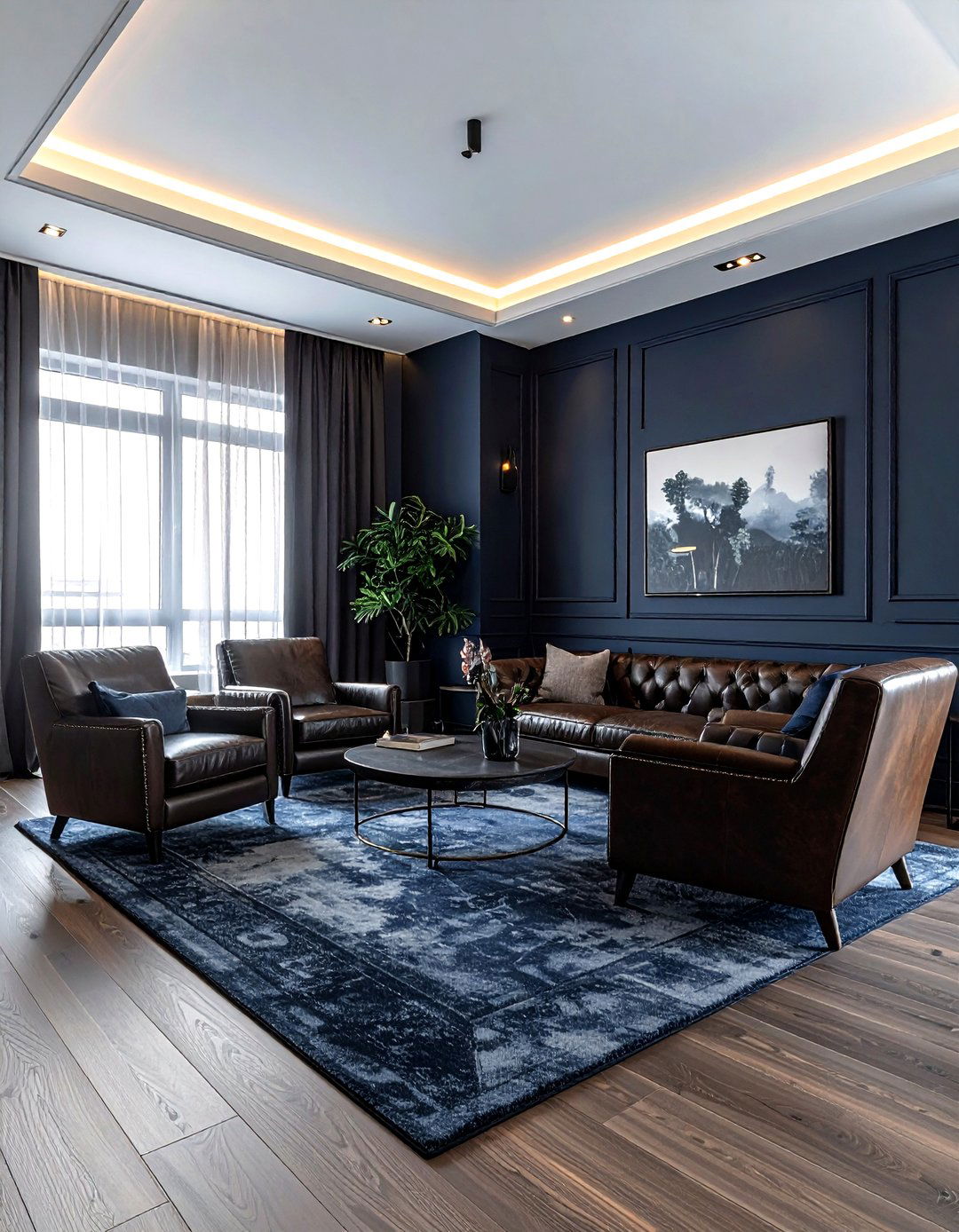 30 Modern Navy Living Room Ideas for a Sophisticated Home