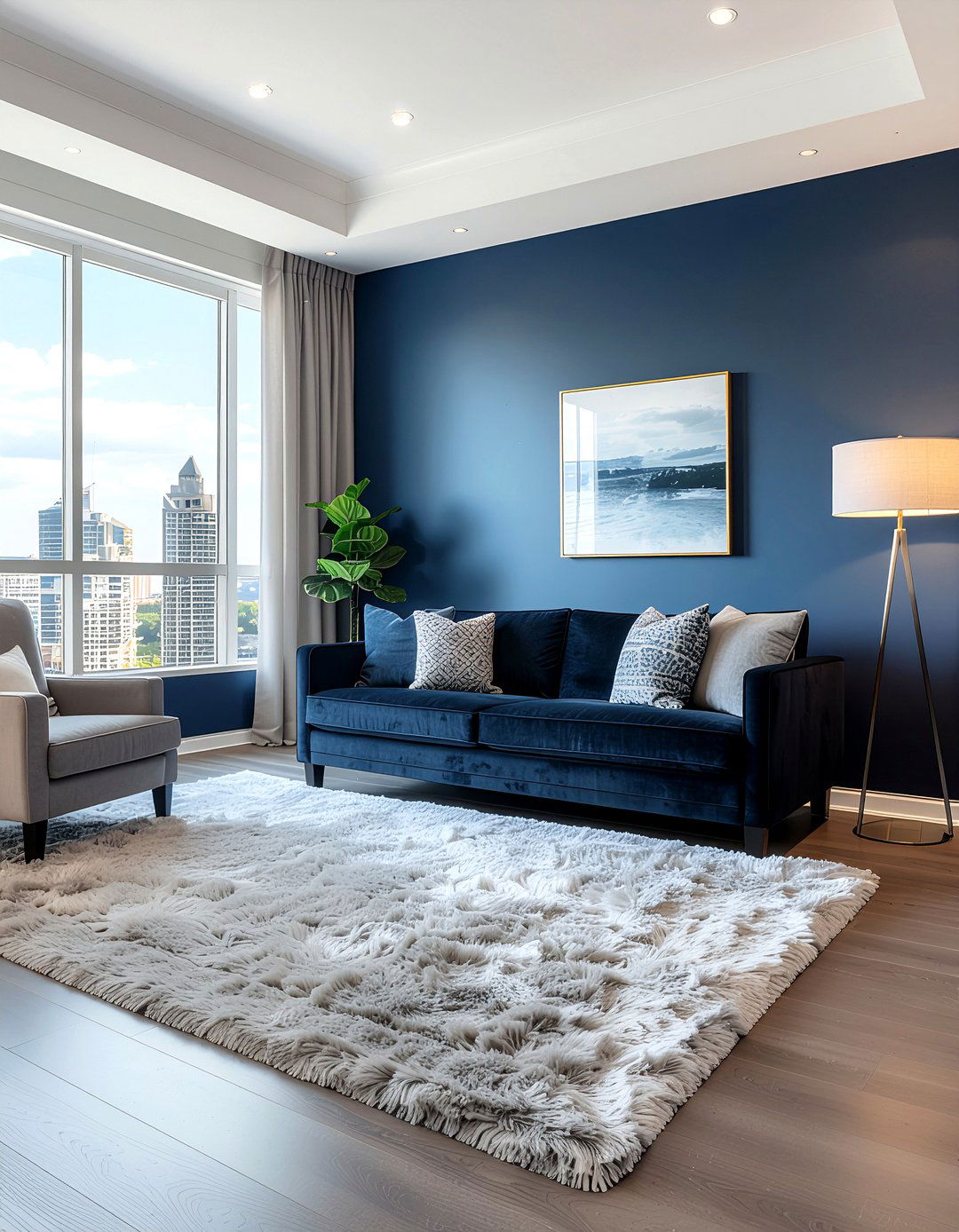 Navy and grey living room - 30 living room navy walls