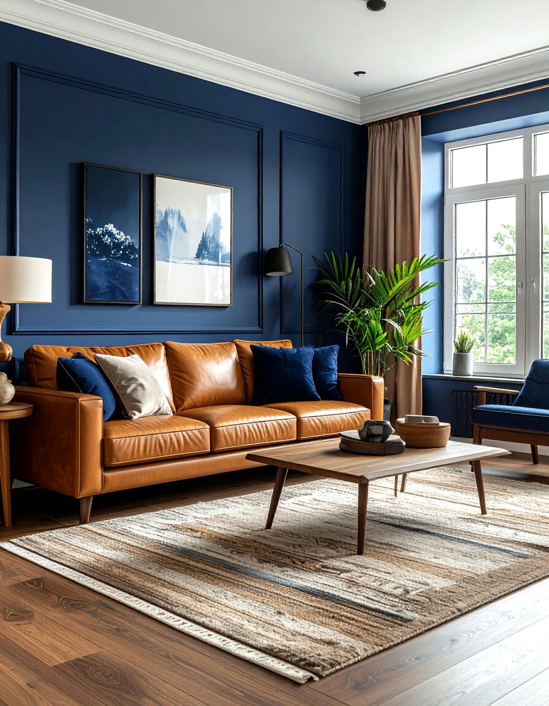 Navy and tan living room - 30 contemporary navy living room ideas
