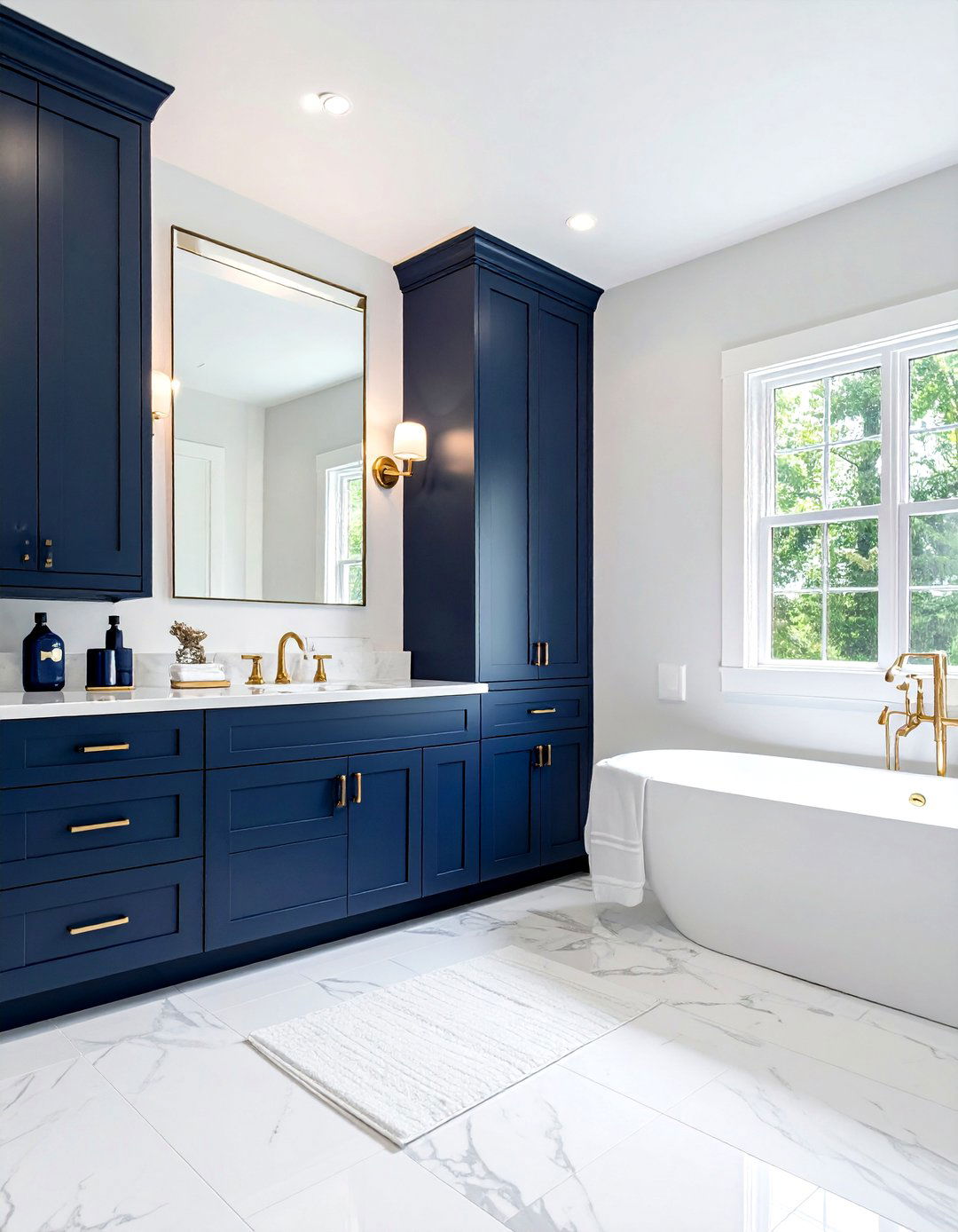 Navy and white bathroom - 30 two-tone bathroom ideas