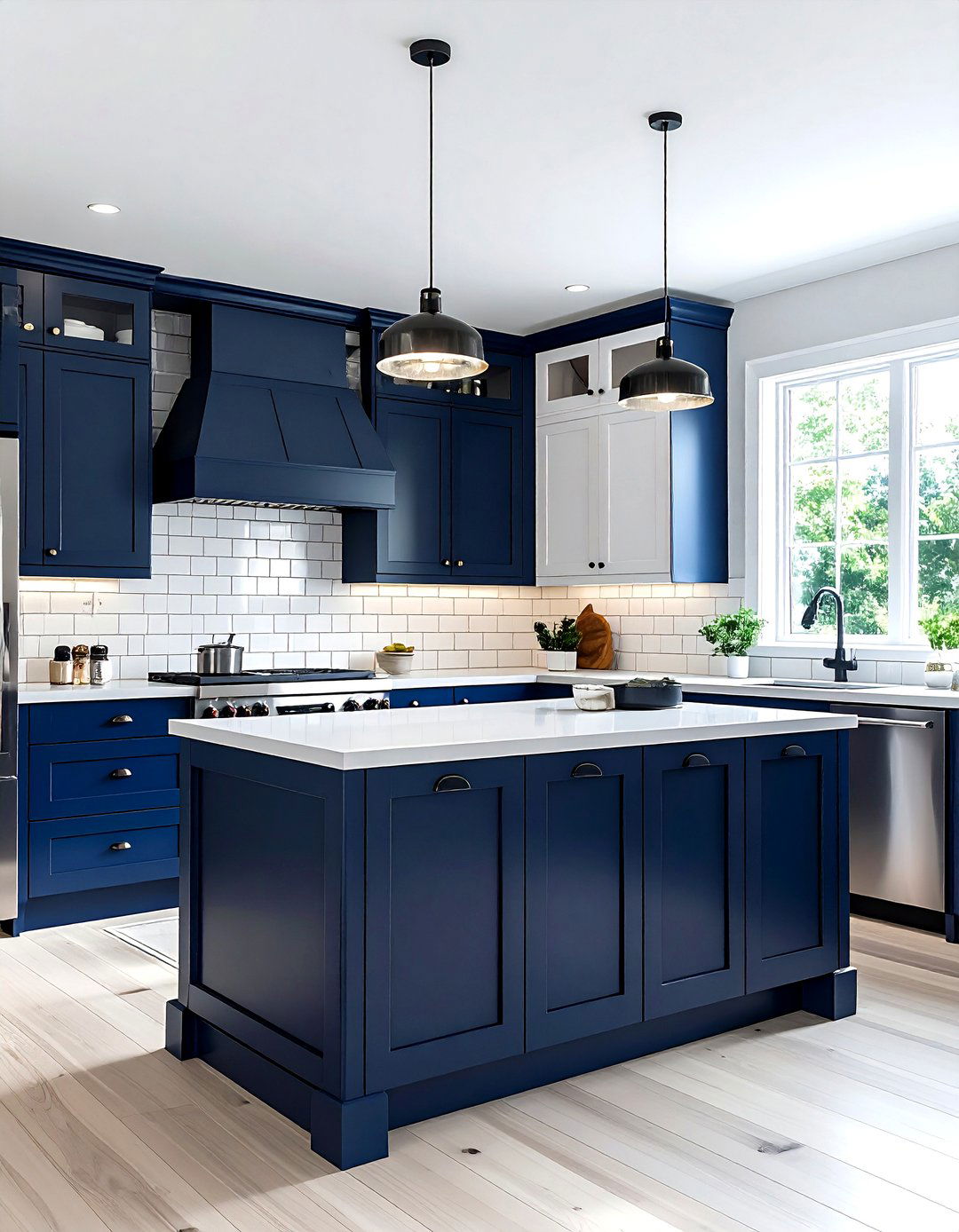 Navy and white kitchen - 30 navy decor ideas