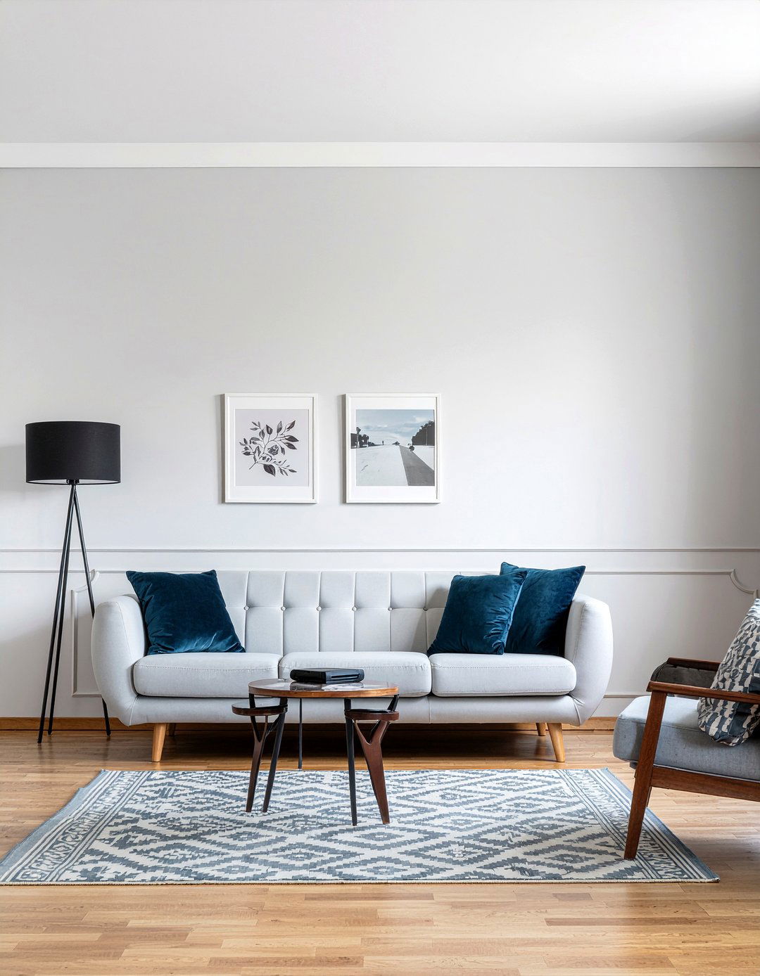 Navy blue accent wall - 30 living room navy walls