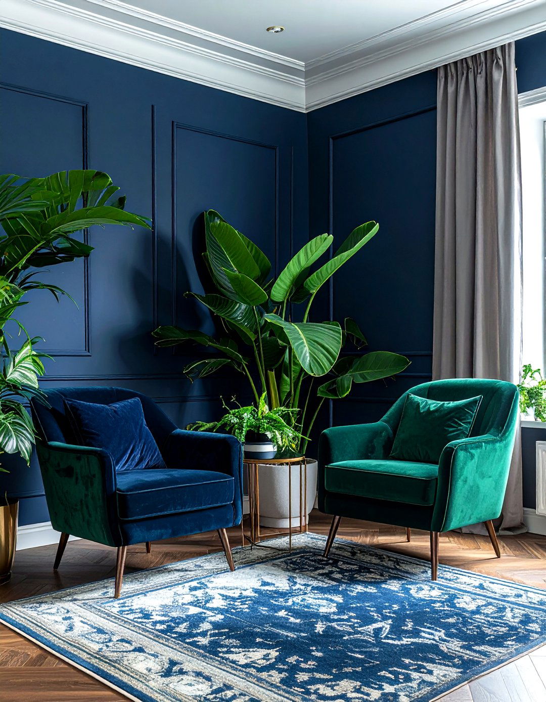 Navy blue and green living room - 30 contemporary navy living room ideas
