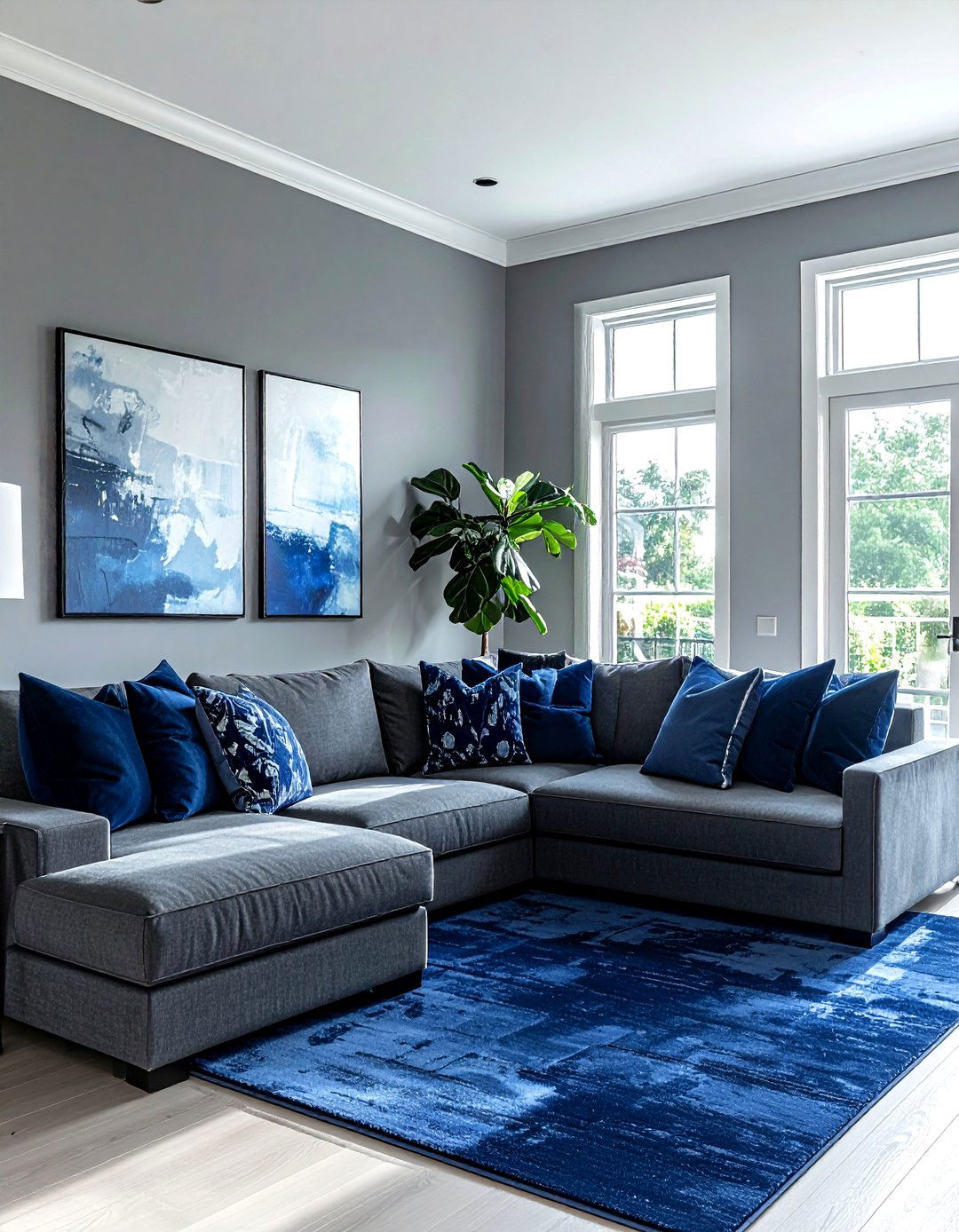 Navy blue and grey living room - 30 contemporary navy living room ideas