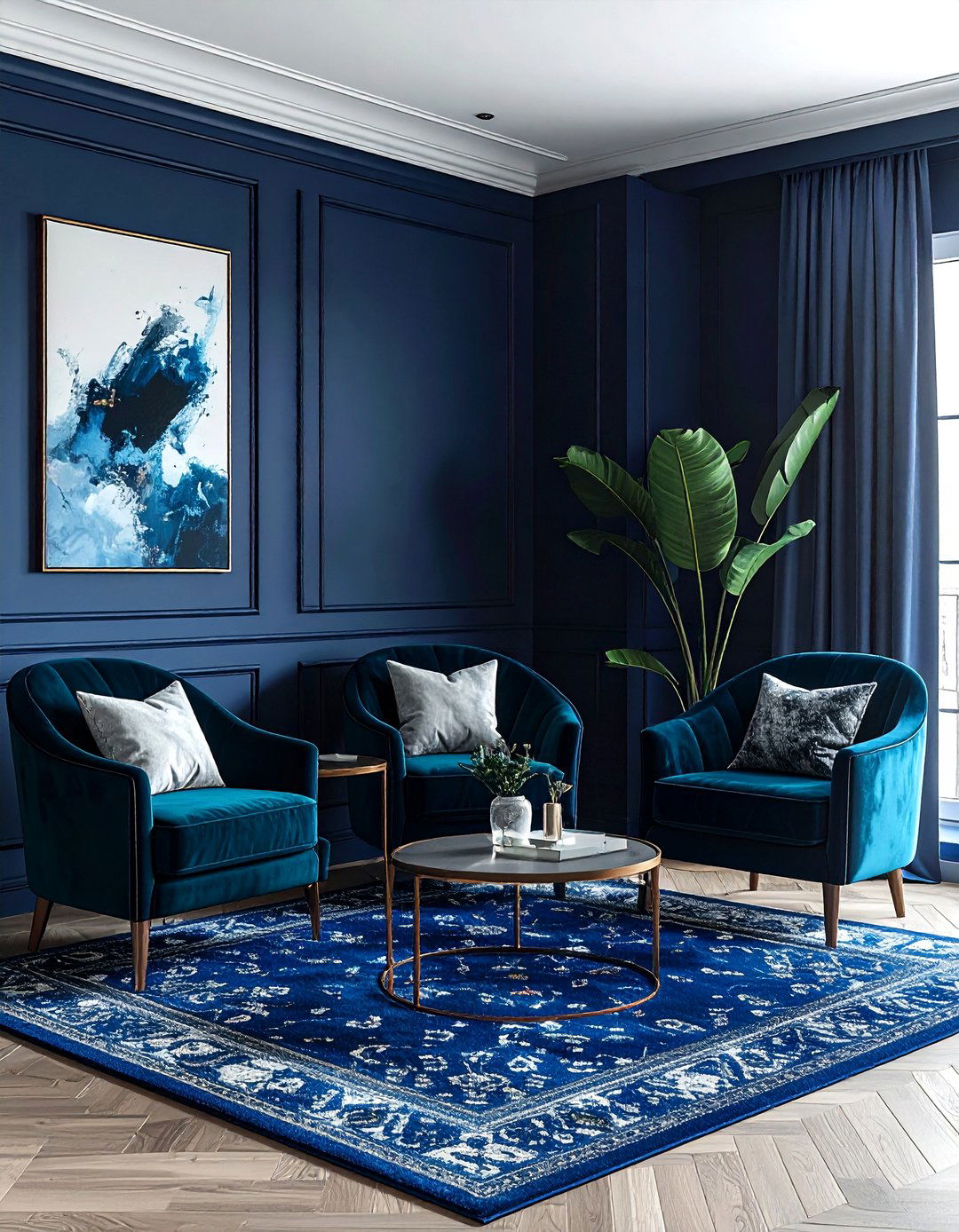 Navy blue and teal living room - 30 navy living room decor ideas