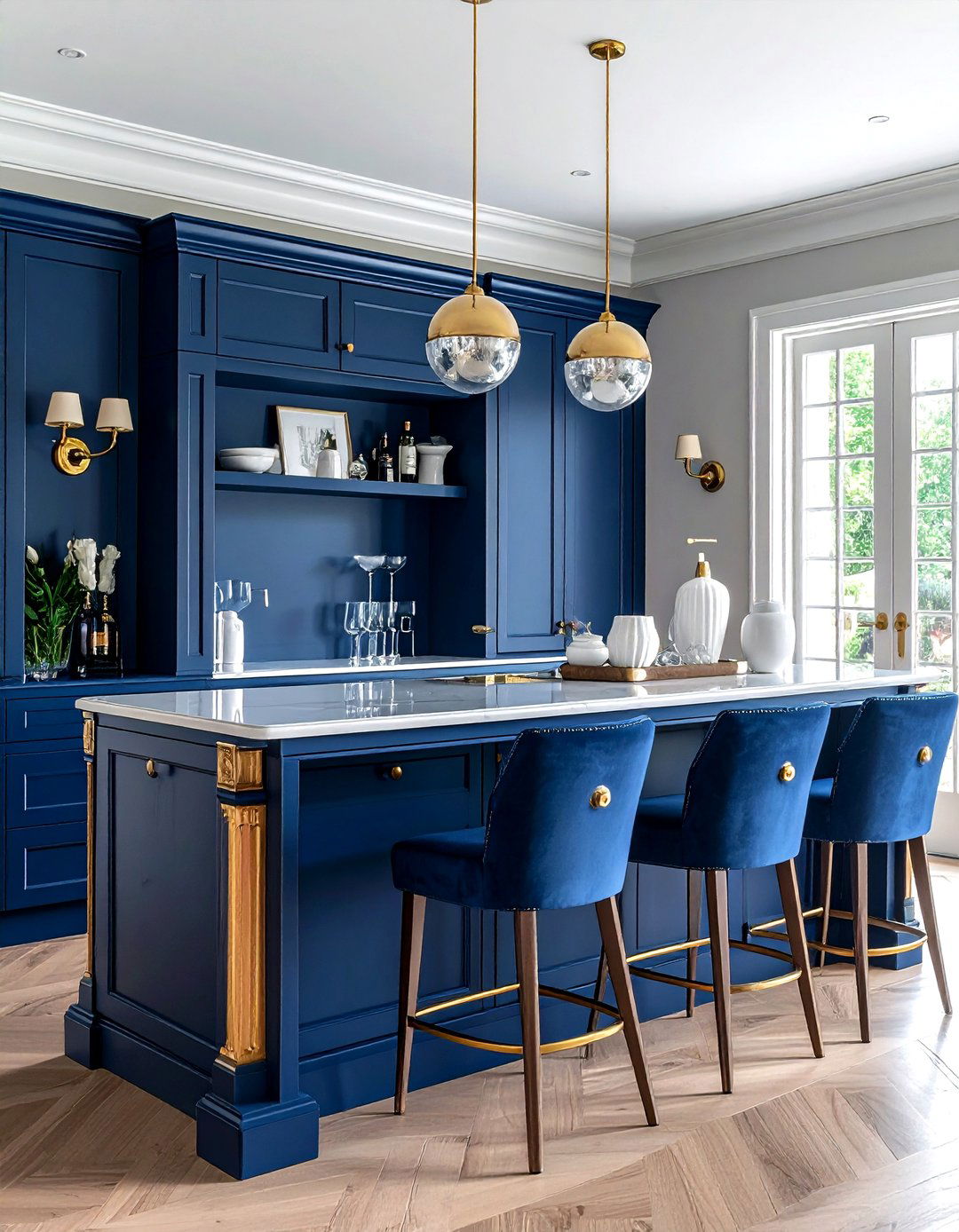 Navy blue bar cabinet - 30 dining room bar cabinet ideas