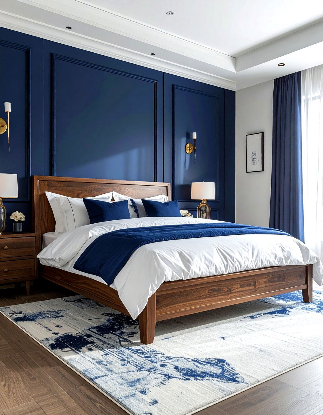 Navy blue bedroom - 30 moody decor ideas