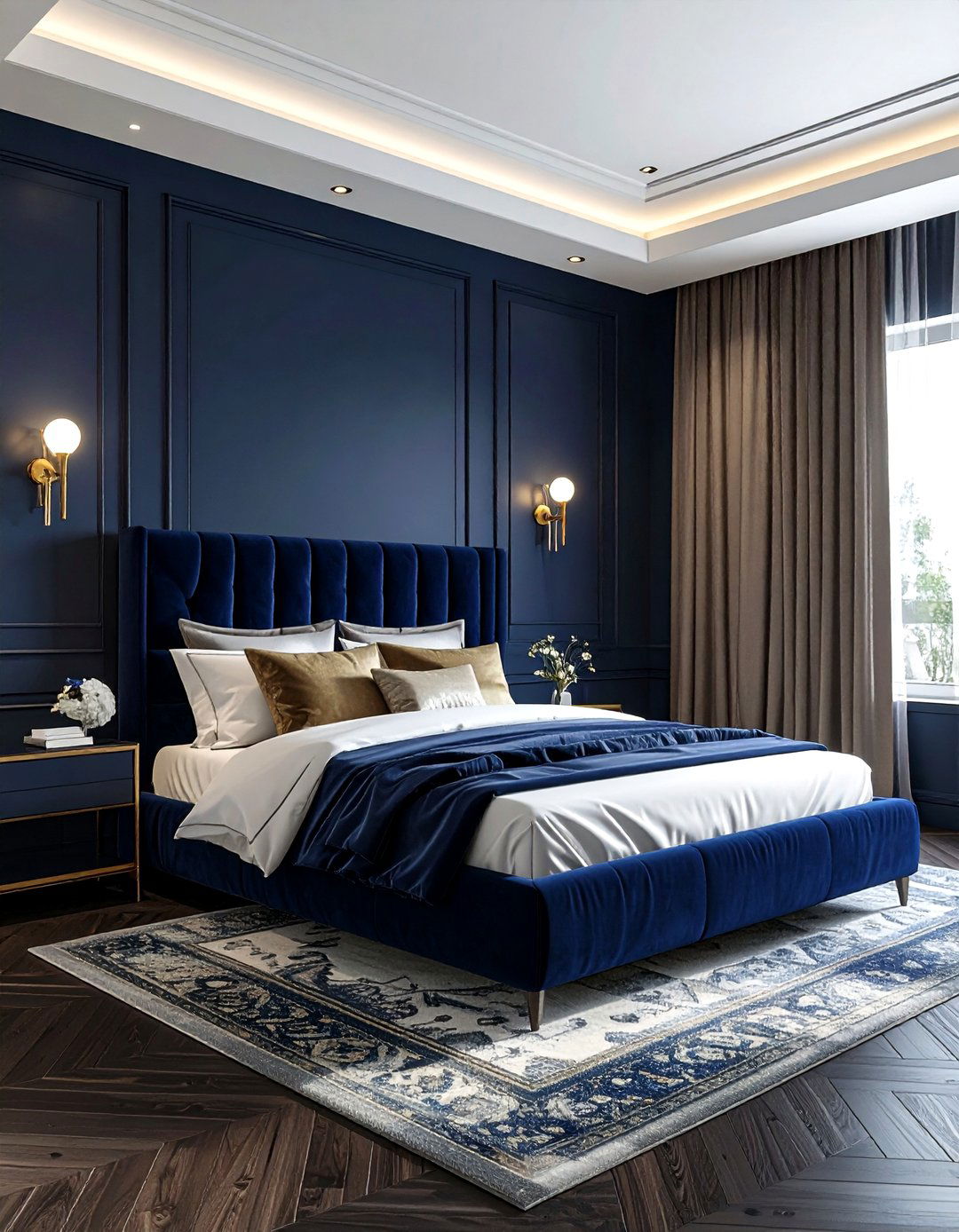 Navy blue bedroom - 30 bedroom paint ideas