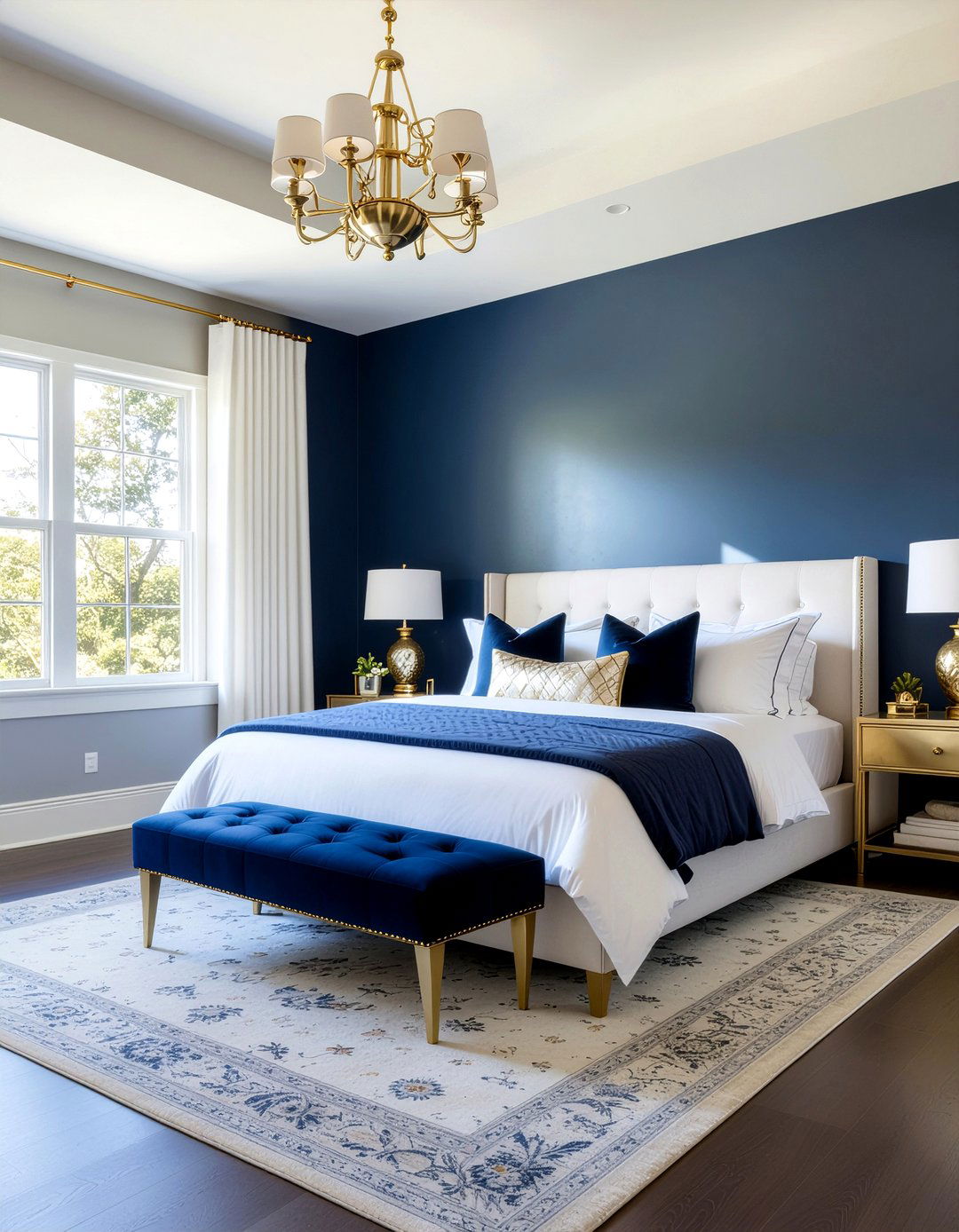 Navy blue bedroom - 30 beach themed bedroom ideas