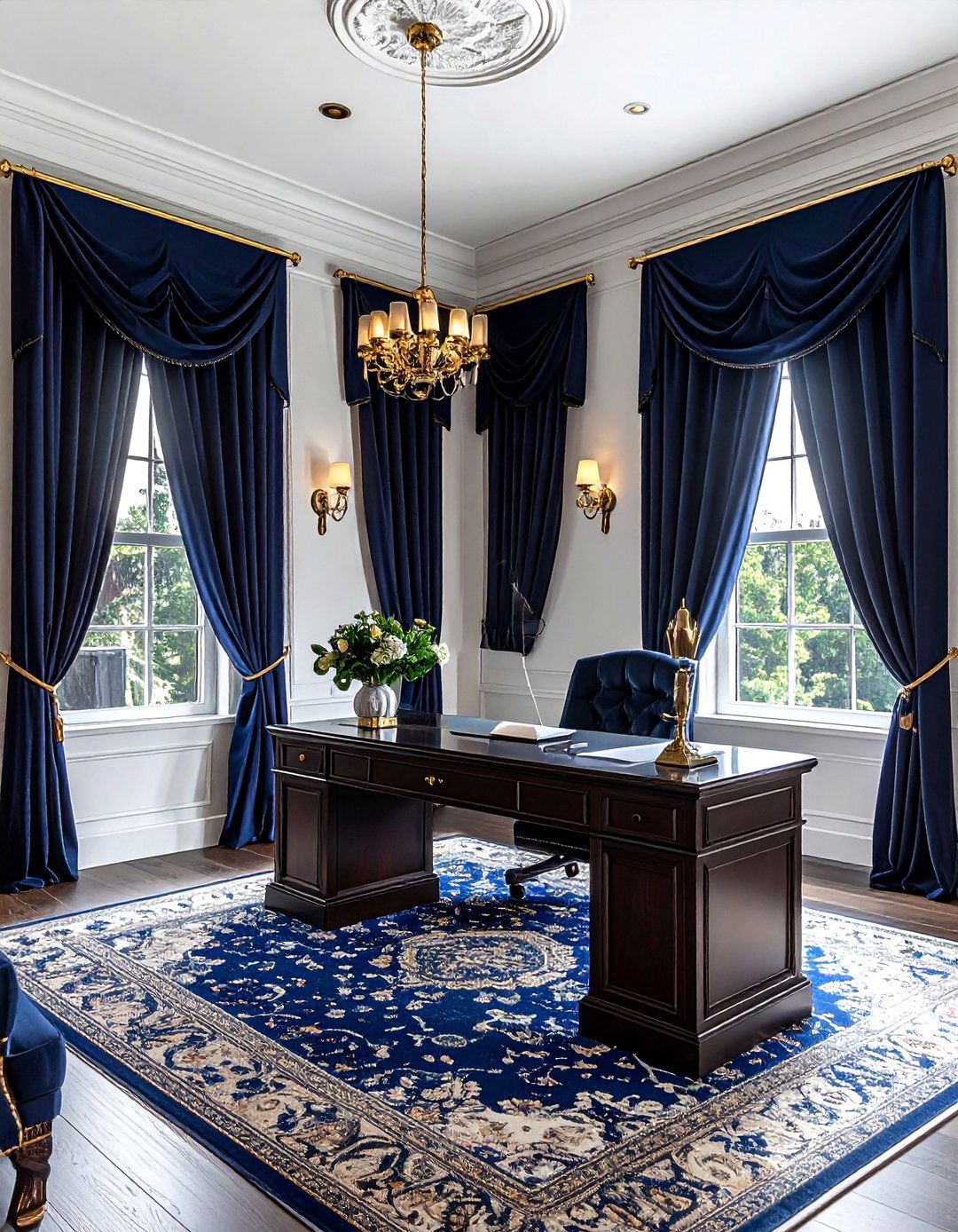 Navy blue blackout curtains - 30 blackout curtain ideas