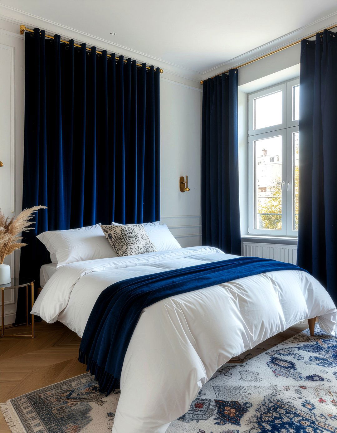 Navy blue blackout curtains - 30 bedroom blackout curtains