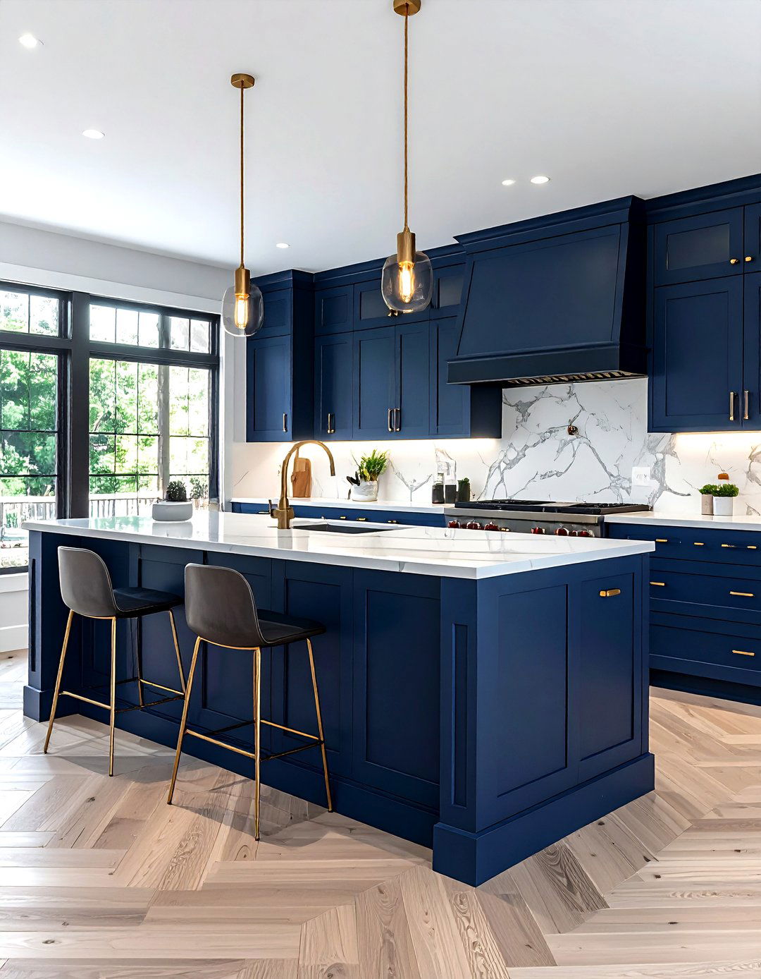 Navy blue cabinets - 30 refined kitchen ideas