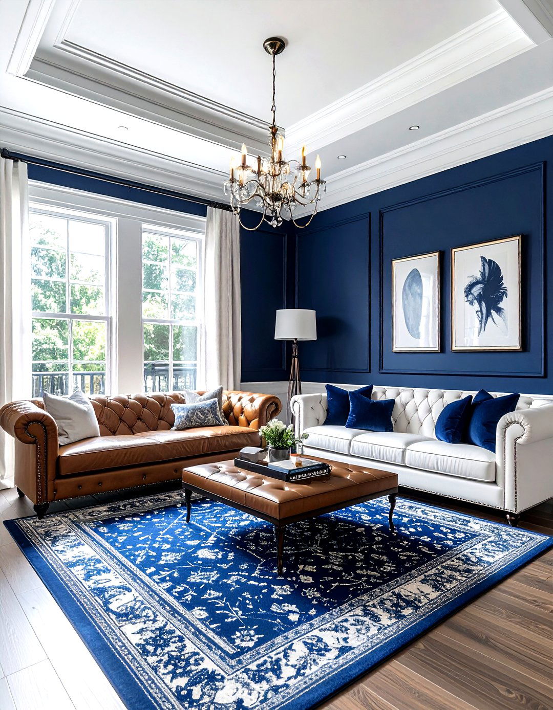 Navy blue ceiling wallpaper - 30 living room ceiling wallpapers