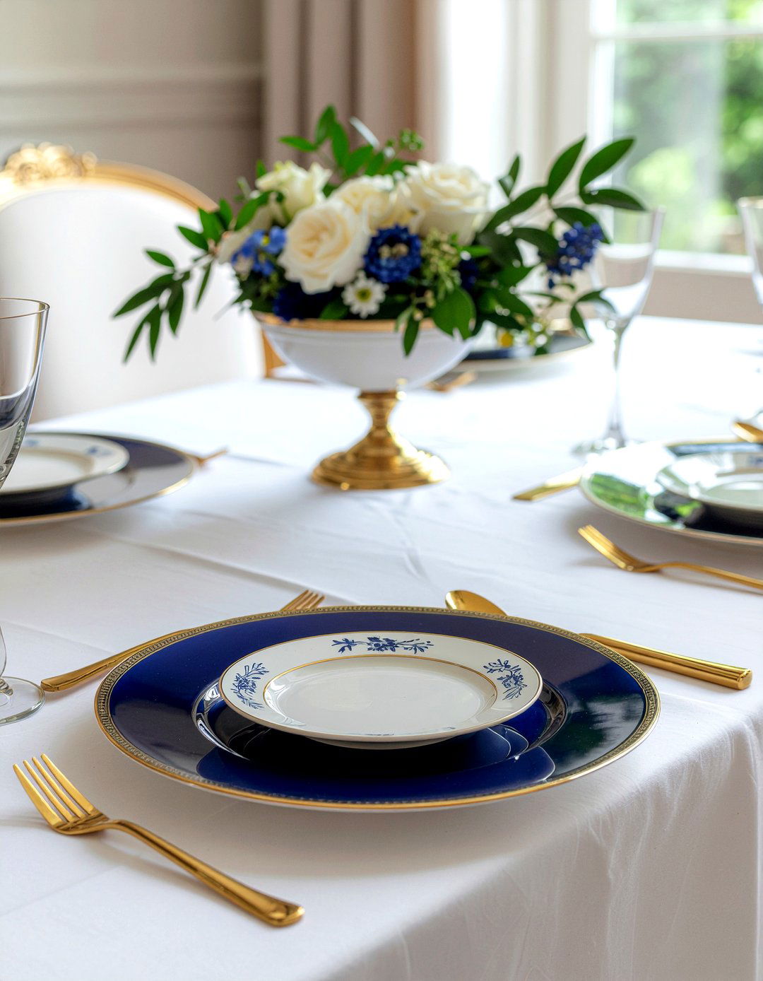 Navy blue charger plates - 30 charger plate dining ideas