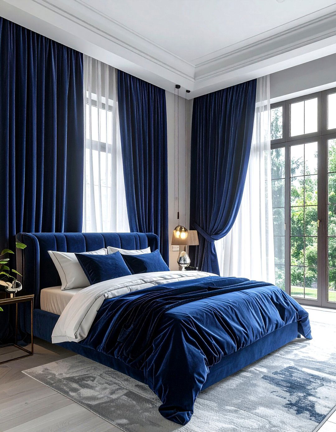 Navy blue curtains - 30 navy decor ideas