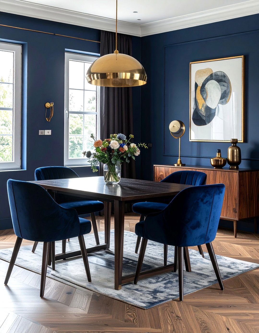 Navy blue dining room - 30 dining room paint colors