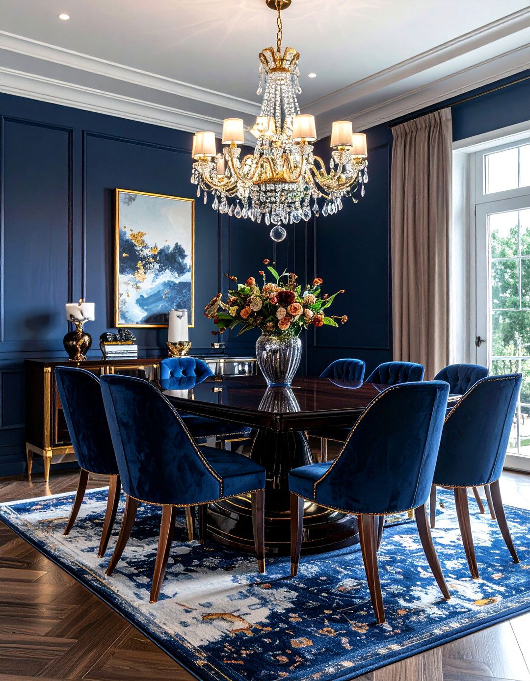 Navy blue dining room - 30 blue dining room ideas