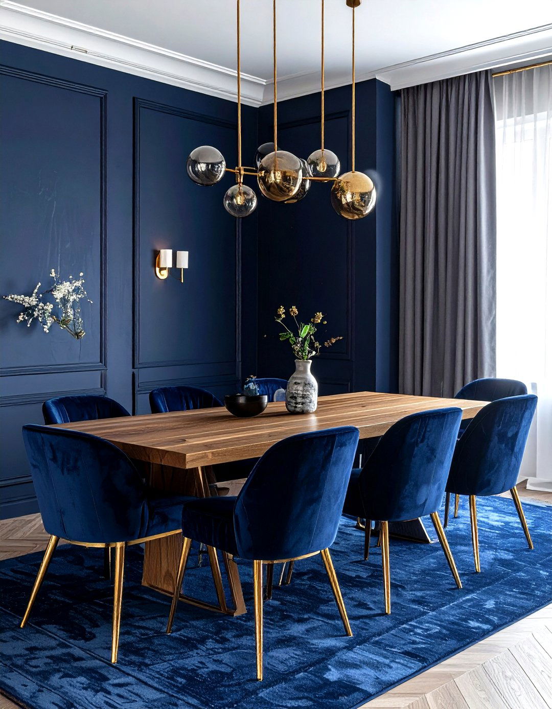Navy blue dining room - 30 dining room accent color ideas