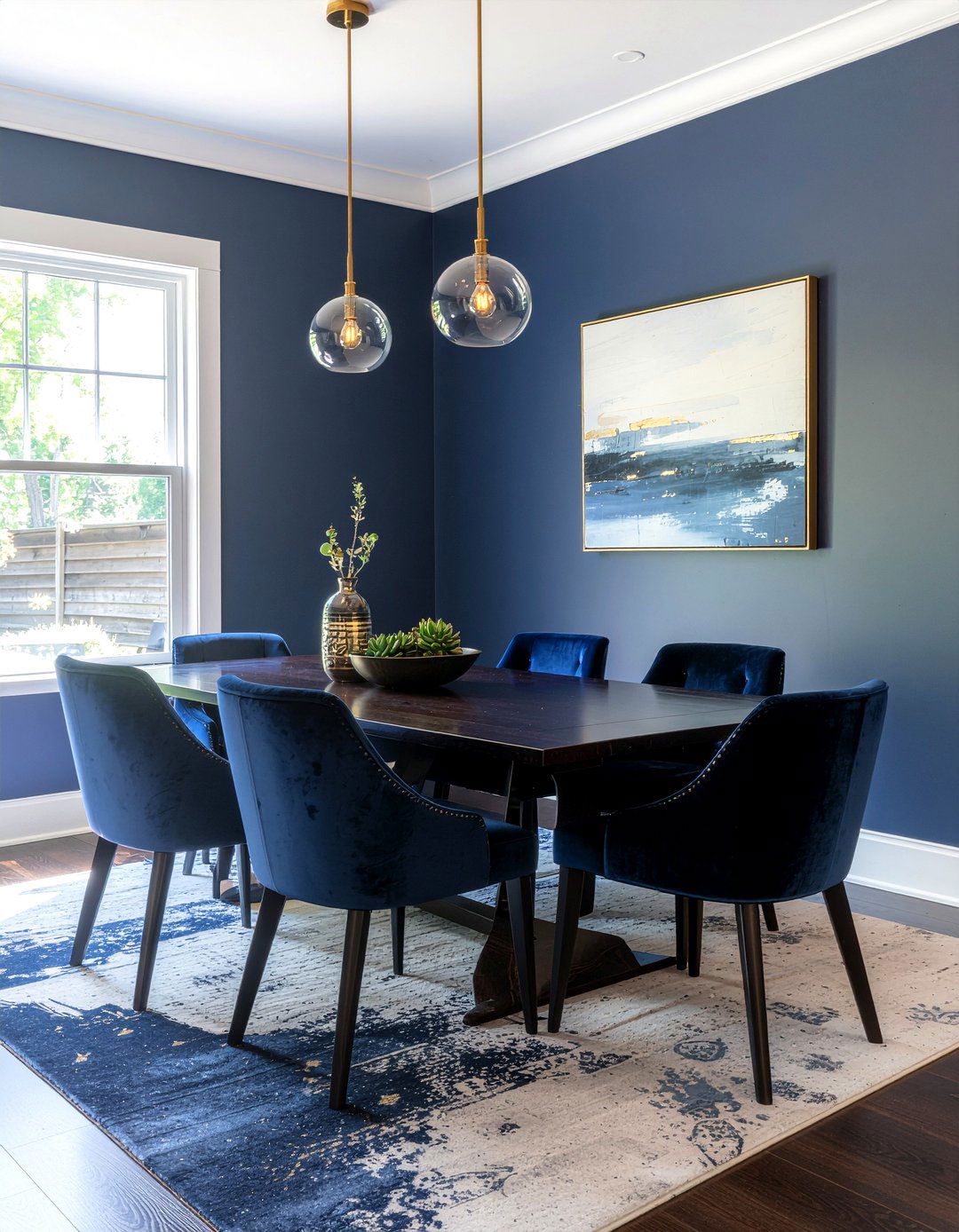 Navy blue dining room - 30 dining room color ideas