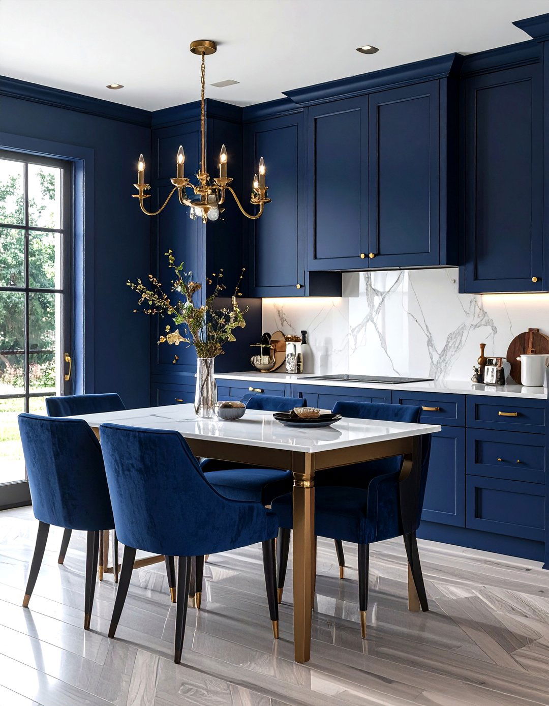 Navy blue dining room built in - 30 dining room built-in buffet ideas