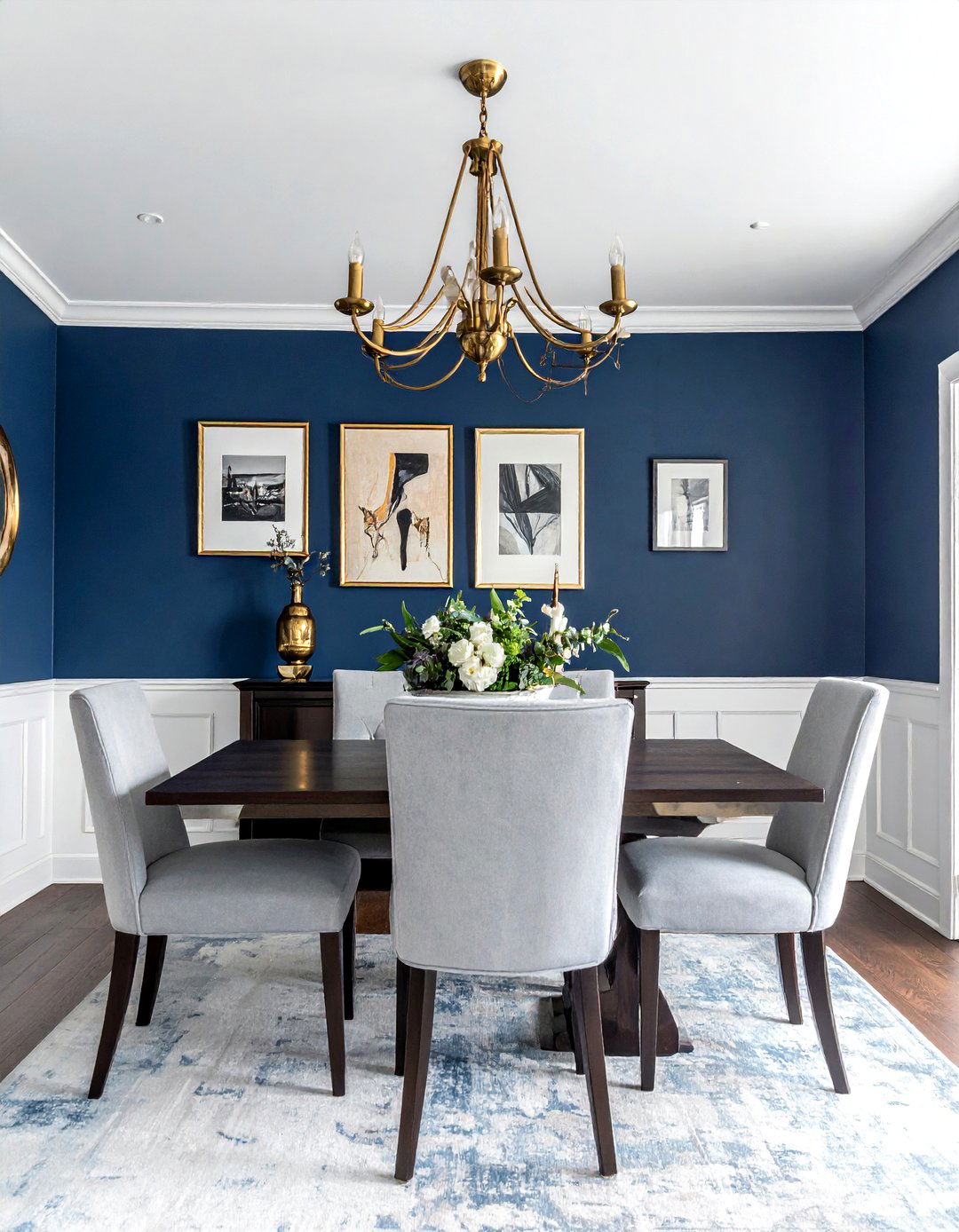 Navy blue dining room walls - 30 updated traditional dining room ideas