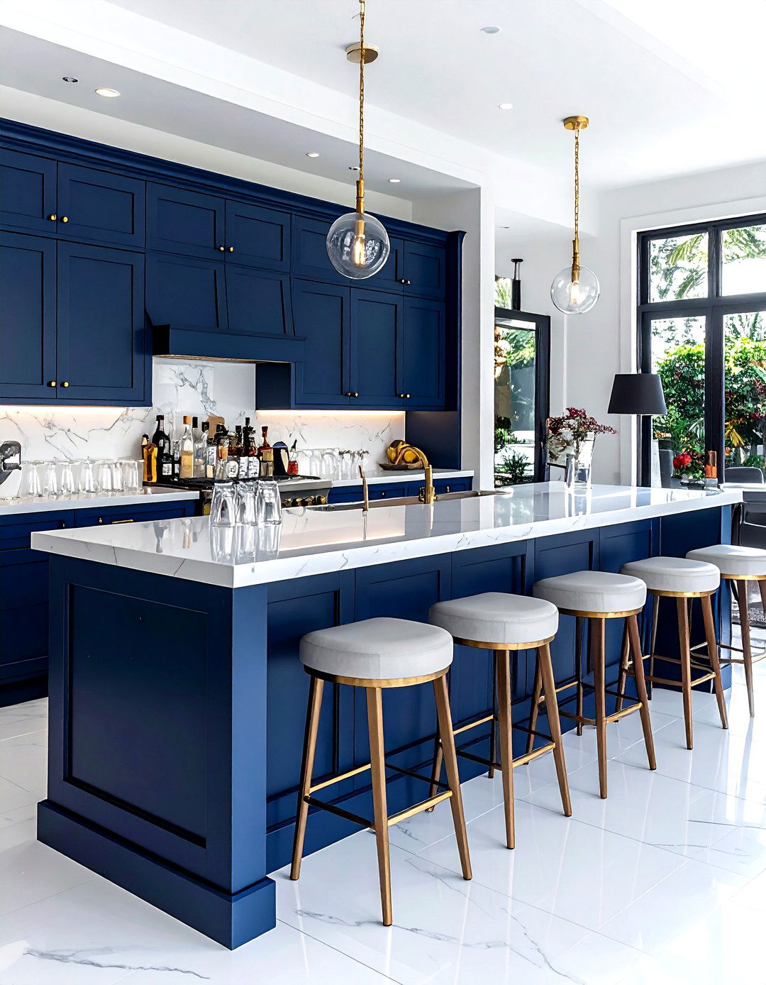 Navy blue dry bar - 30 dry bar ideas