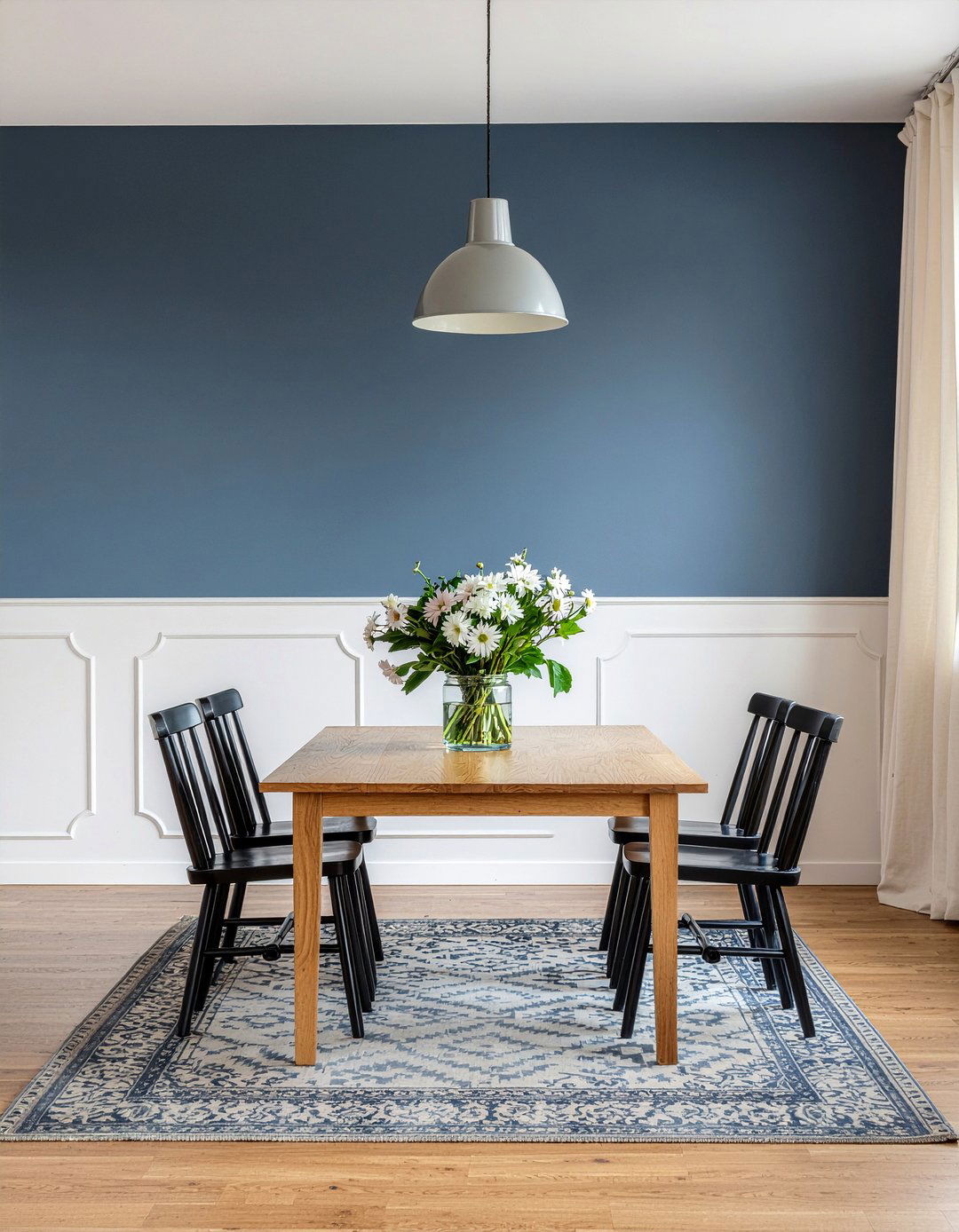 Navy blue geometric wallpaper - 30 geometric wallpaper dining room ideas