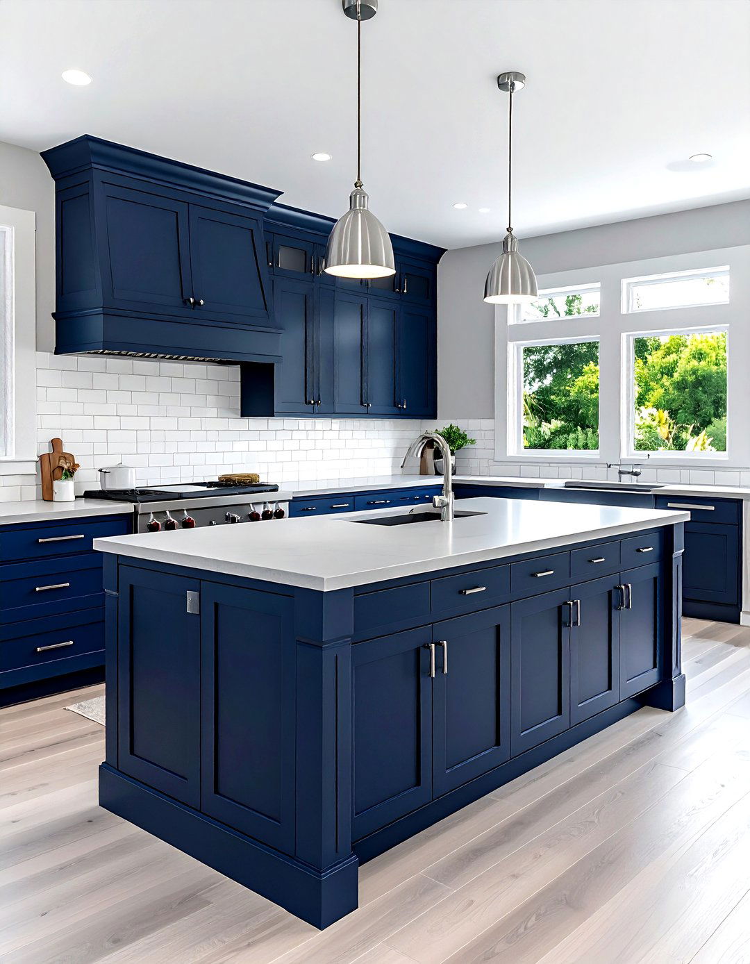 Navy blue island - 30 kitchen island ideas