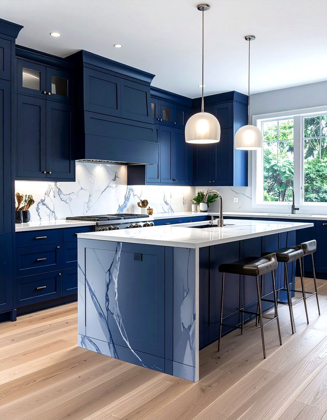 Navy blue kitchen - 30 dark kitchen ideas