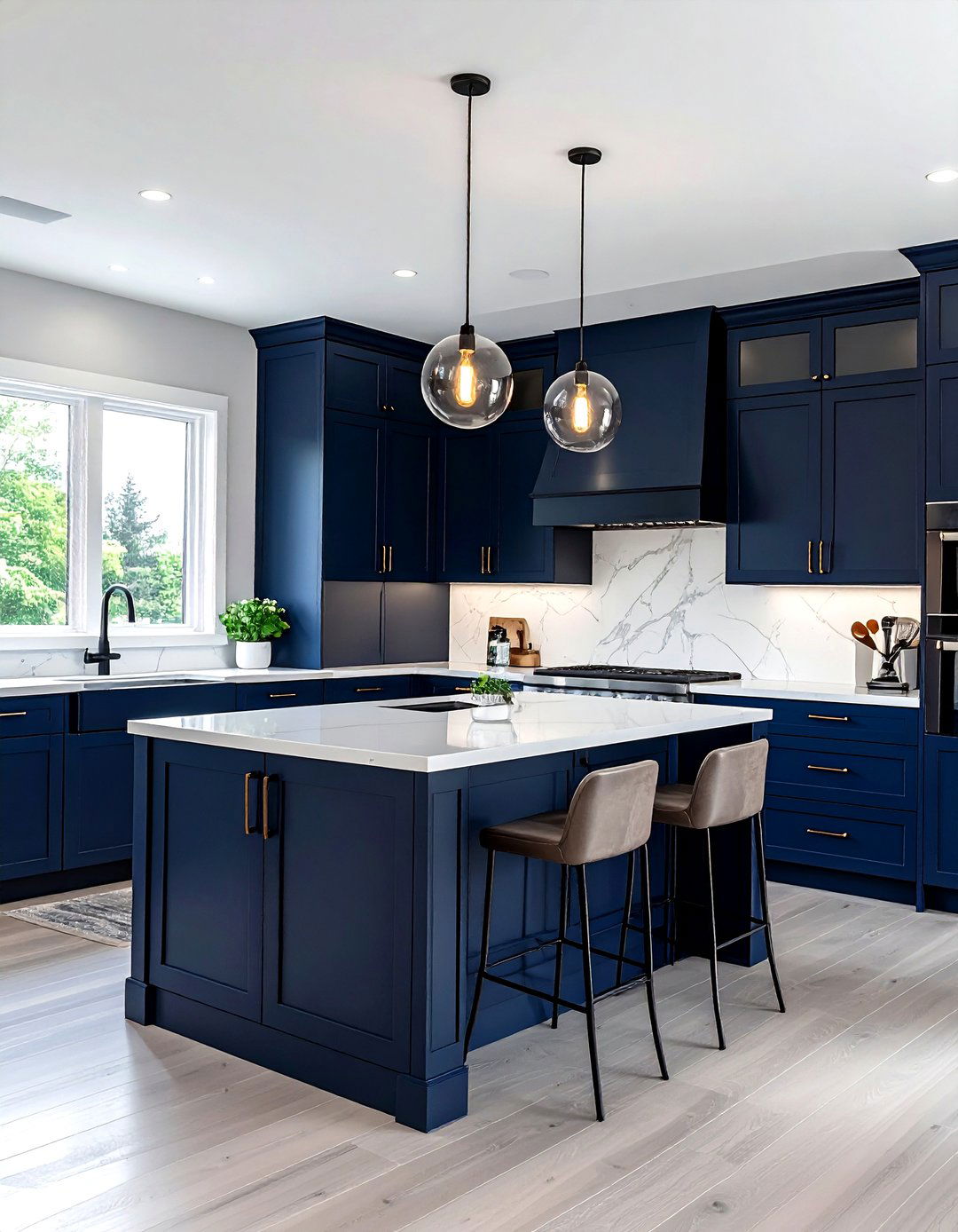 Navy blue kitchen - 30 cozy kitchen settings