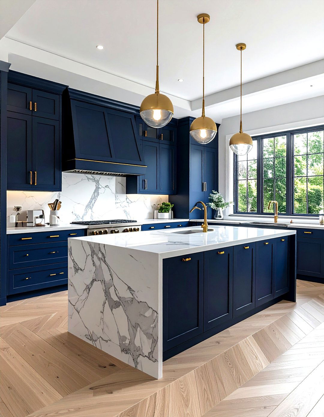 Navy blue kitchen cabinets - 30 ideal kitchen ideas