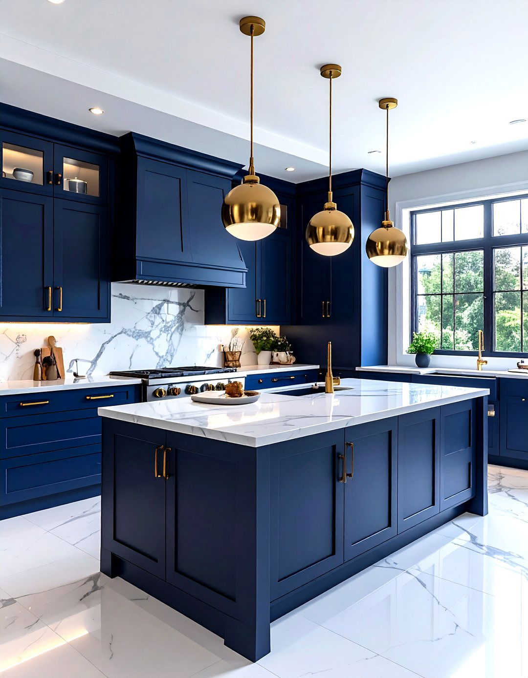 Navy blue kitchen cabinets - 30 inspiring kitchen ideas