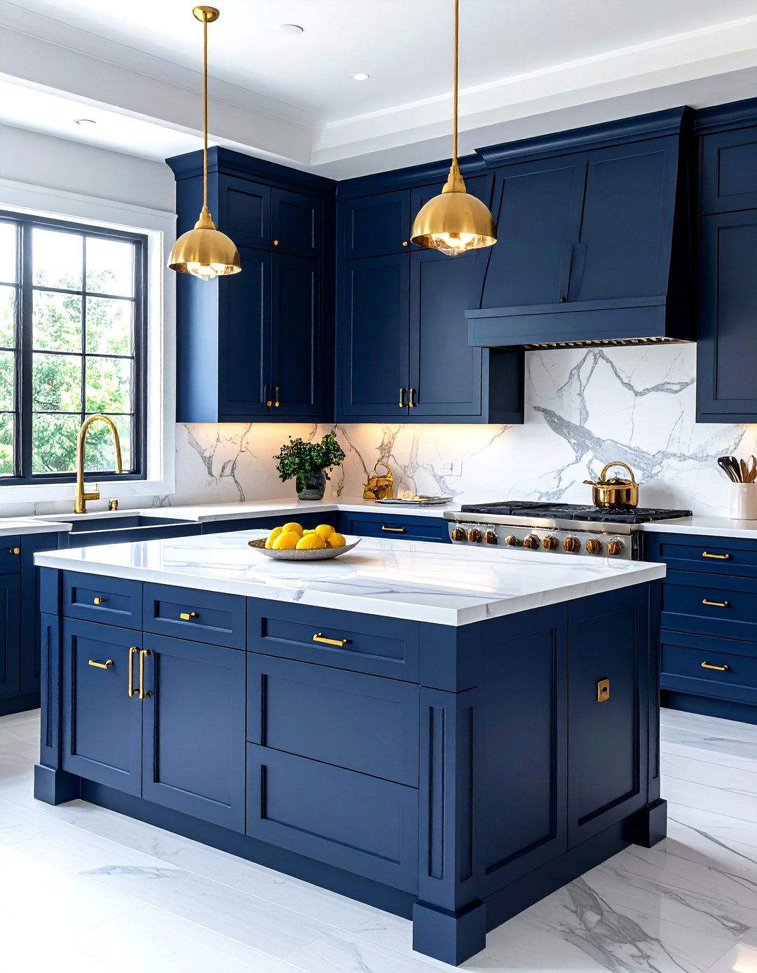 Navy blue kitchen cabinets - 30 kitchen ideas