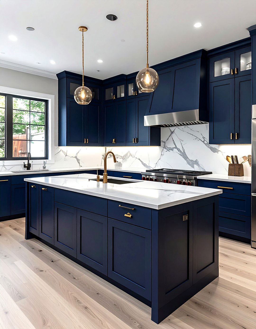 Navy blue kitchen cabinets - 30 colorful kitchen ideas