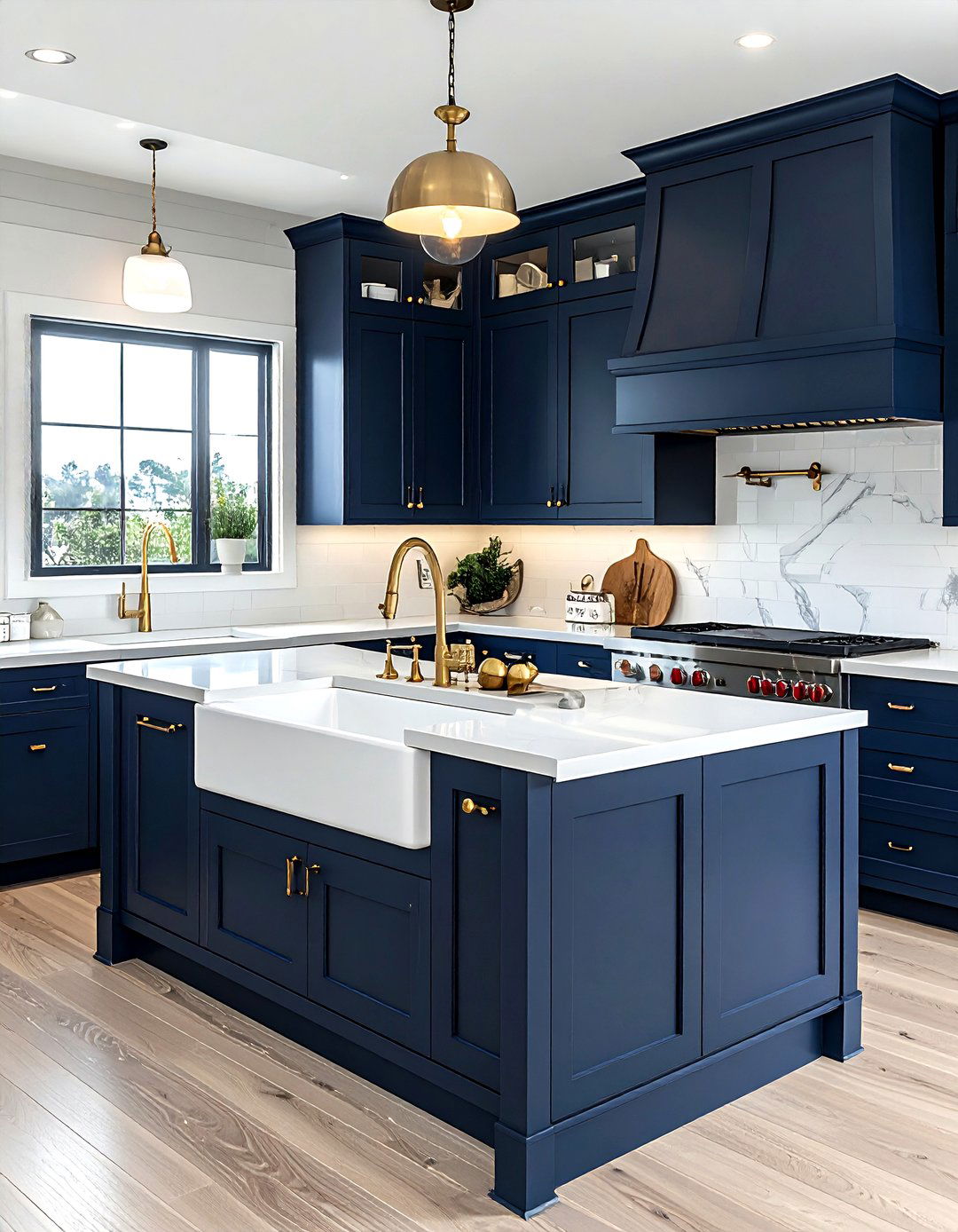 Navy blue kitchen farmhouse sink - 30 farmhouse sink kitchen ideas