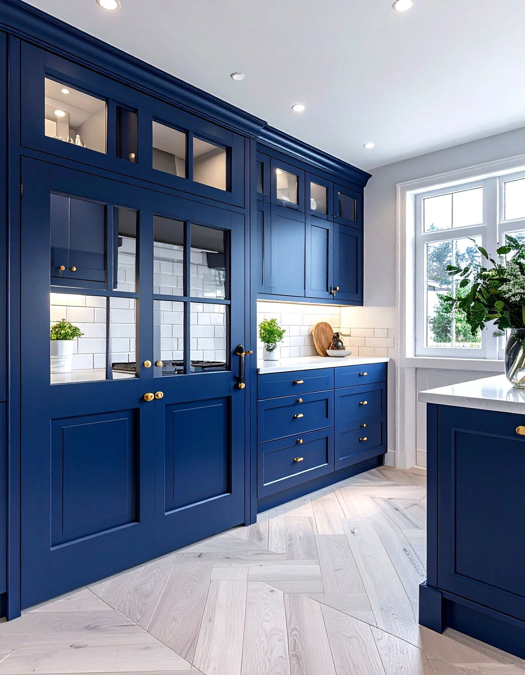 Navy blue kitchen french door - 30 kitchen French door ideas