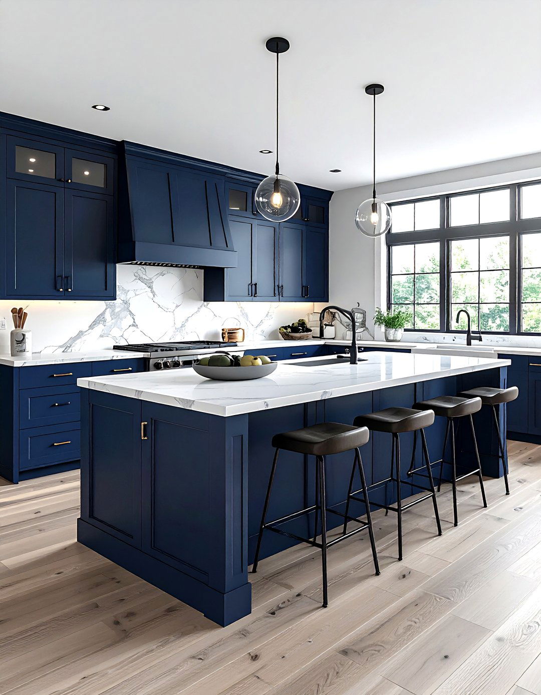 Navy blue kitchen island - 30 navy decor ideas