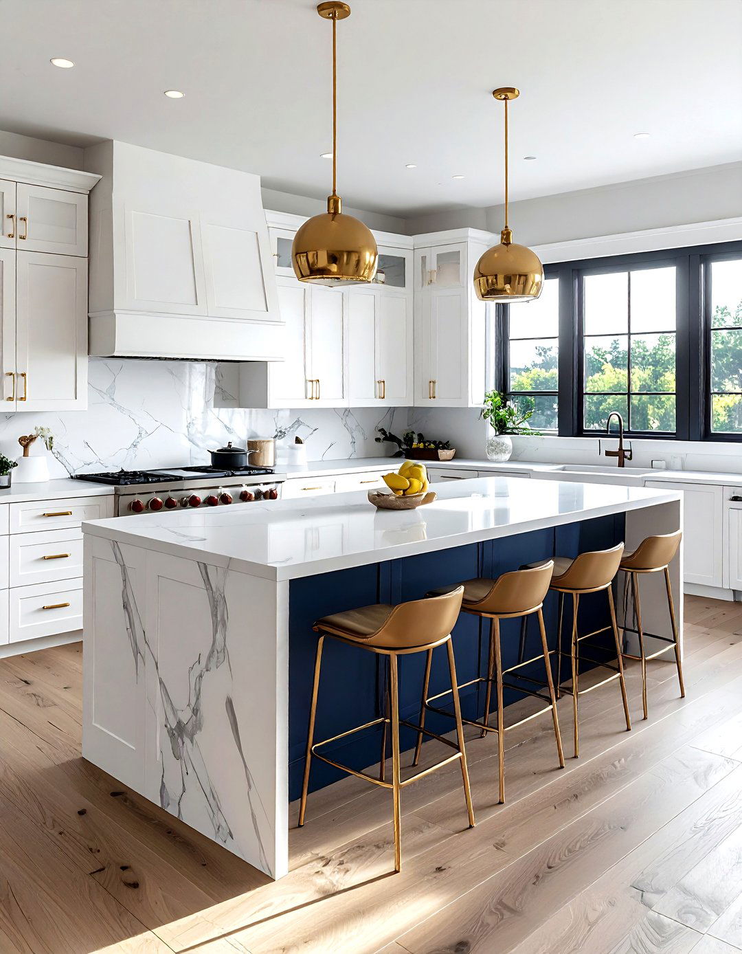 Navy blue kitchen island - 30 Property Brothers kitchen ideas