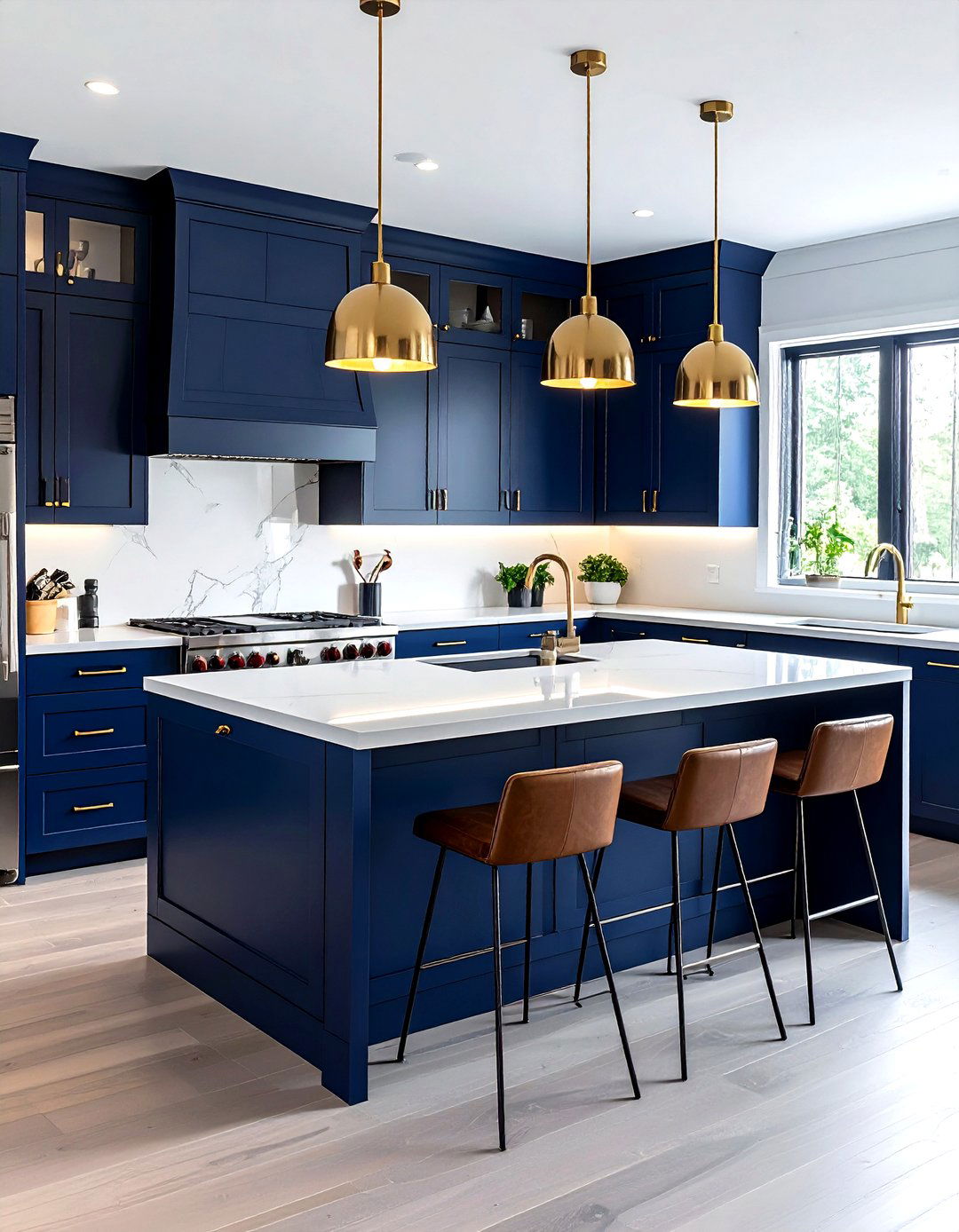 Navy blue kitchen islands - 30 kitchen color ideas