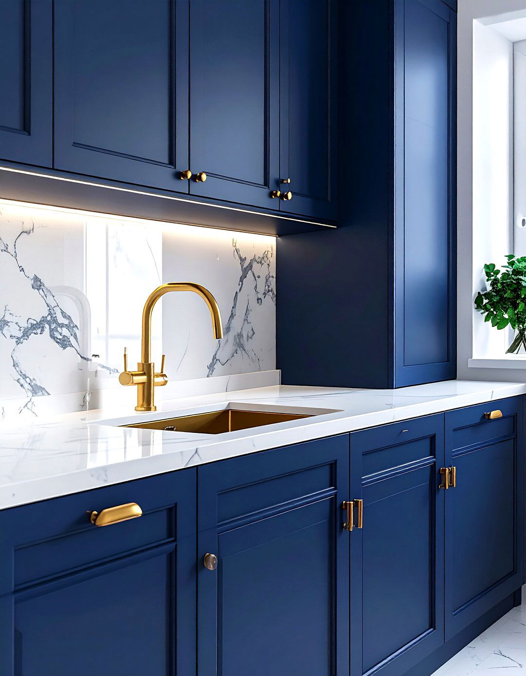 Navy blue kitchen wall mount faucet - 30 wall-mount kitchen faucet ideas