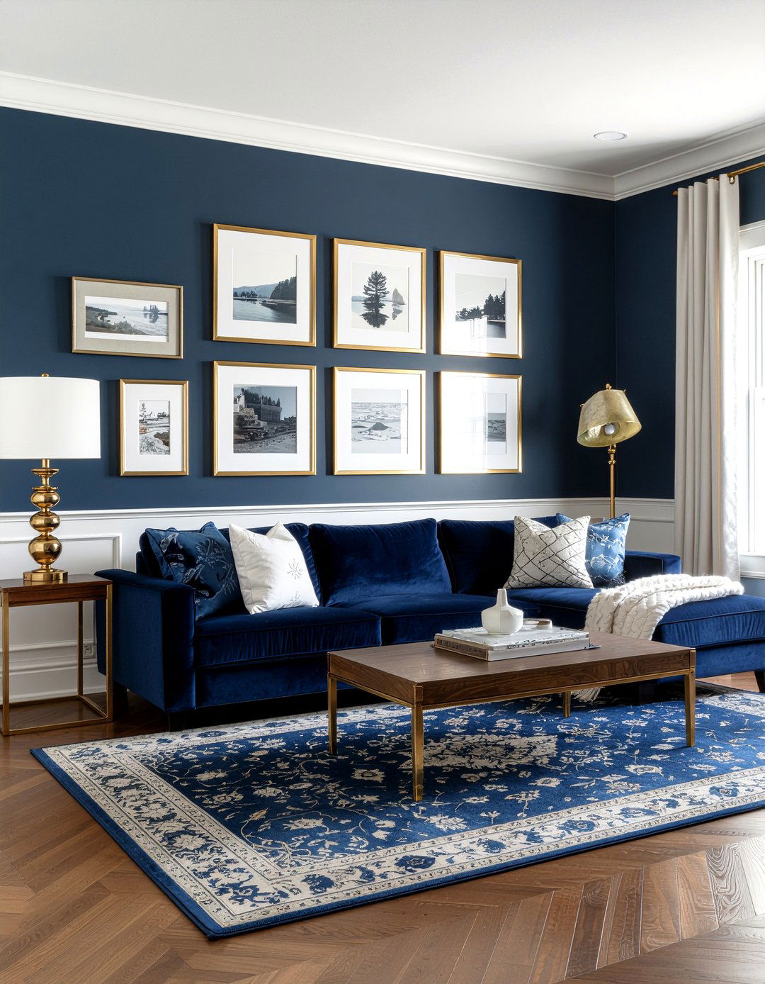 Navy blue living room - 30 living room aesthetic ideas