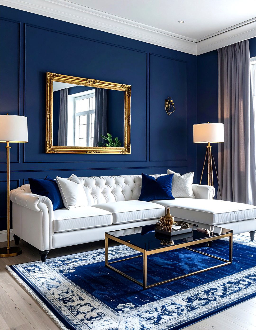 Navy blue living room - 30 living room paint ideas