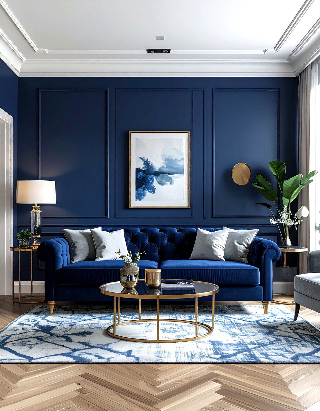 Navy blue living room - 30 living room paint colors