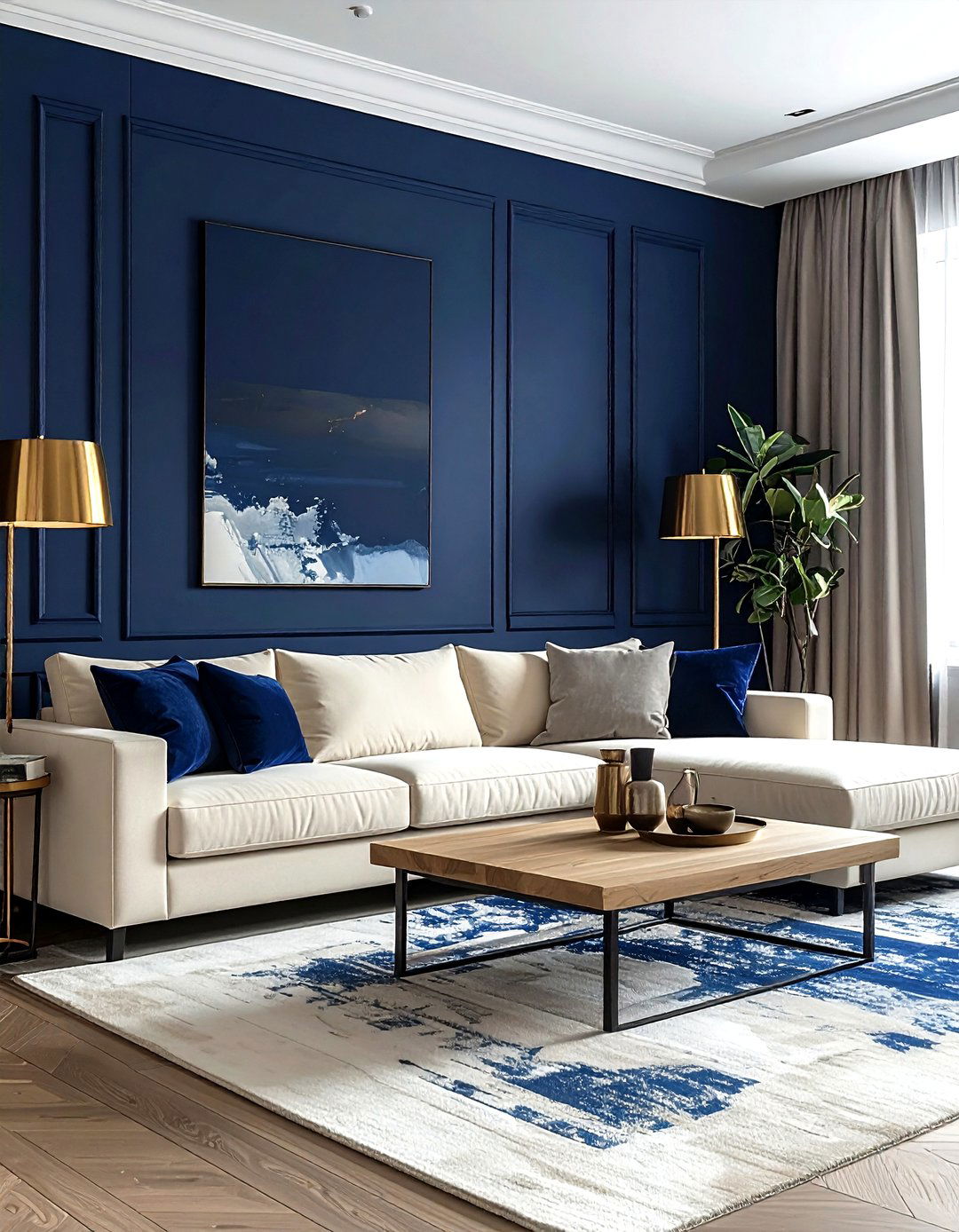 Navy blue living room - 30 modern blue living room ideas