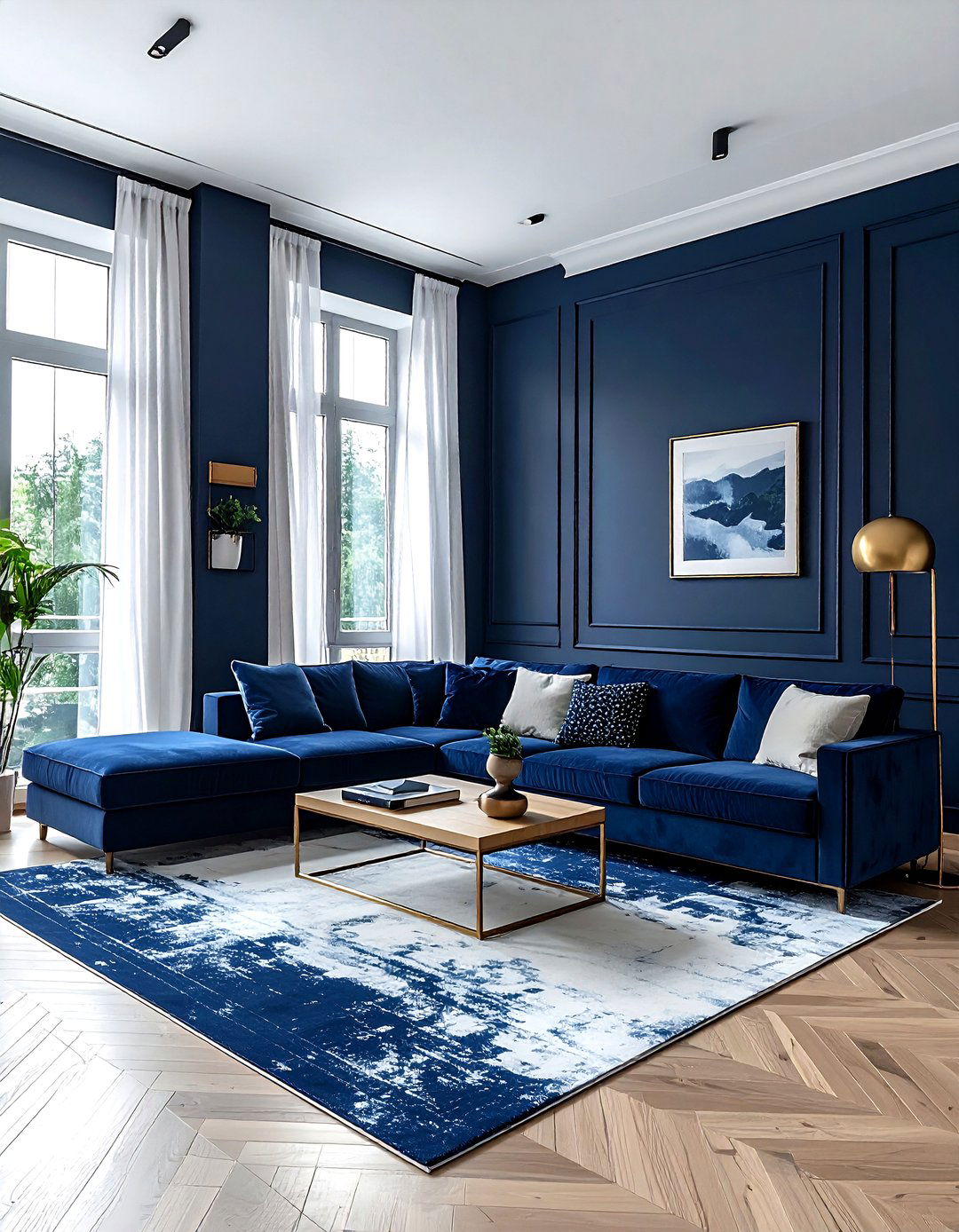 Navy blue living room - 30 blue living room ideas