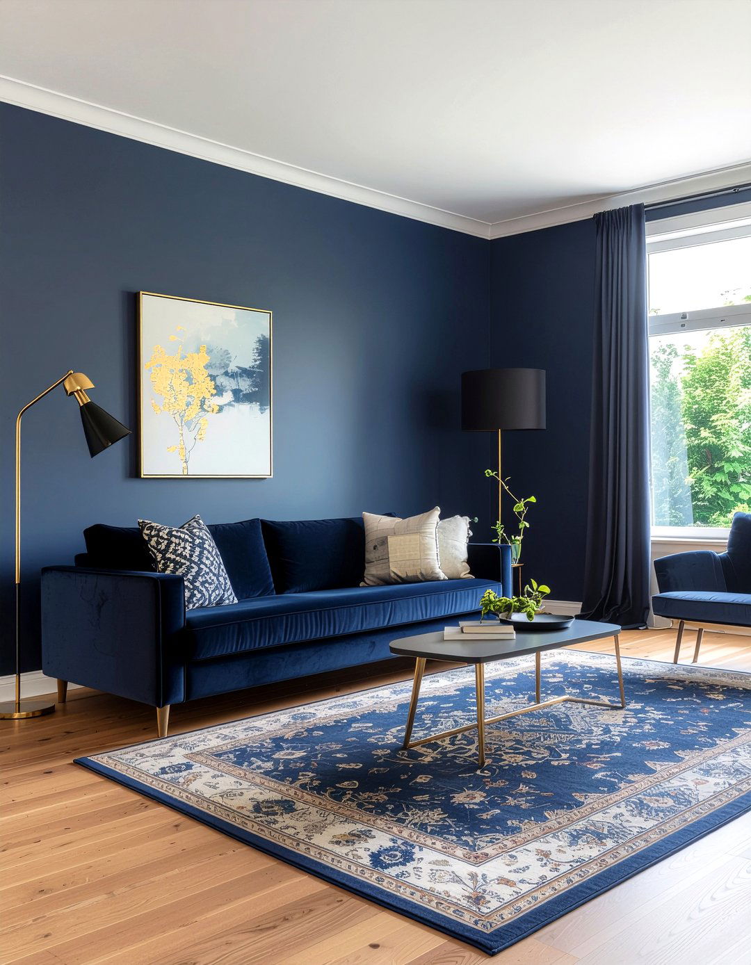 Navy blue living room - 30 contemporary living room ideas