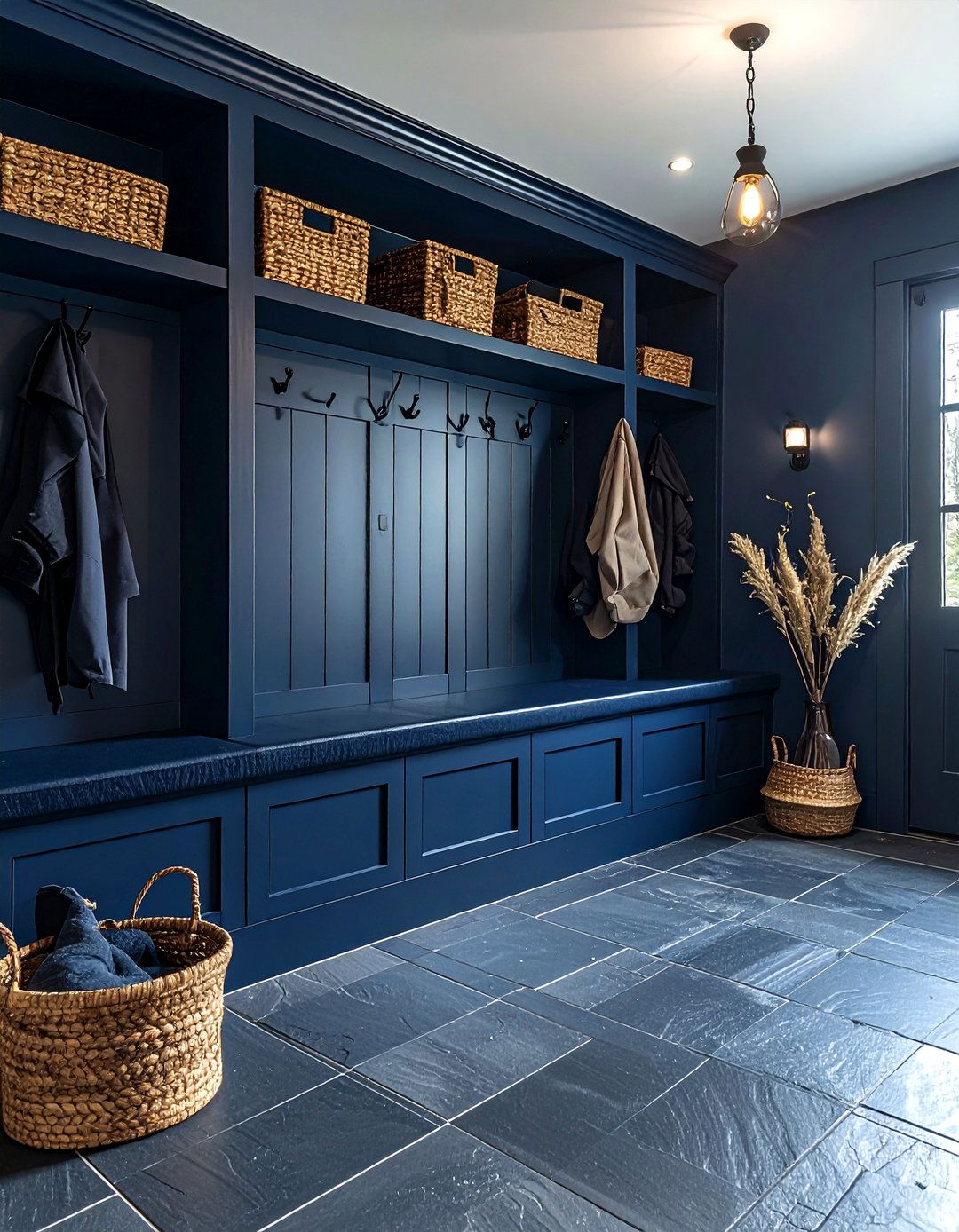 Navy blue mudroom - 30 navy decor ideas