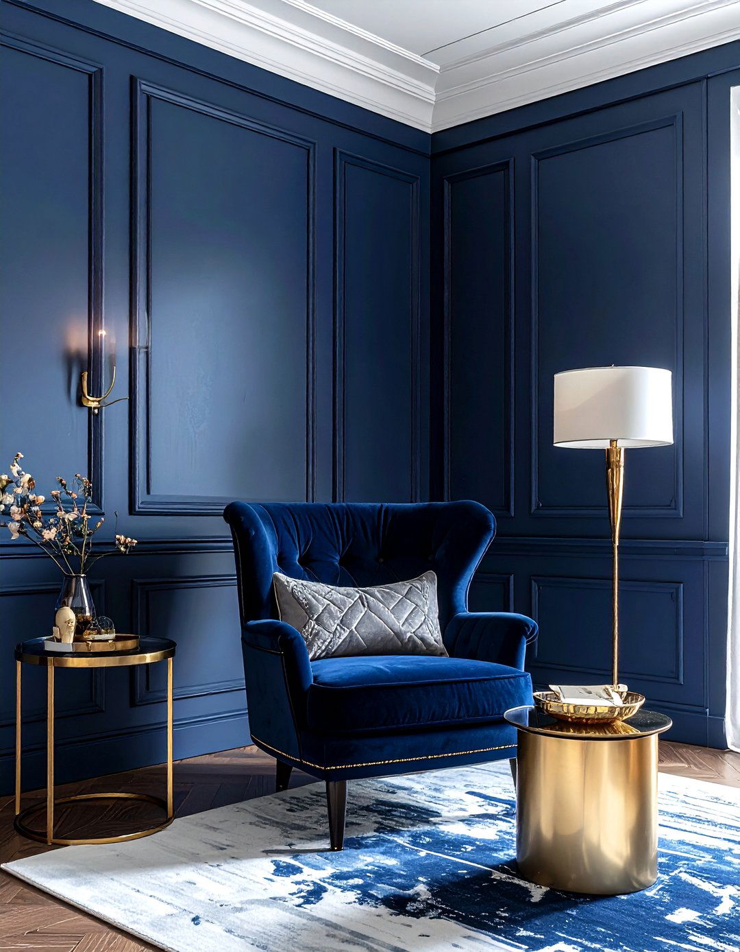 Navy blue raised panel - 30 wainscoting ideas