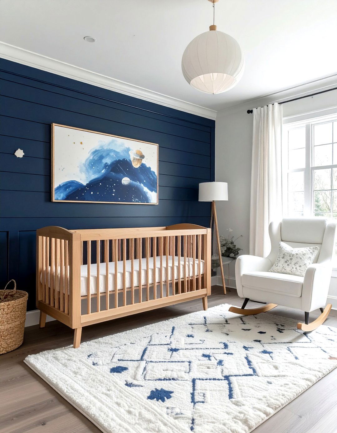Navy blue shiplap nursery - 30 shiplap wall ideas