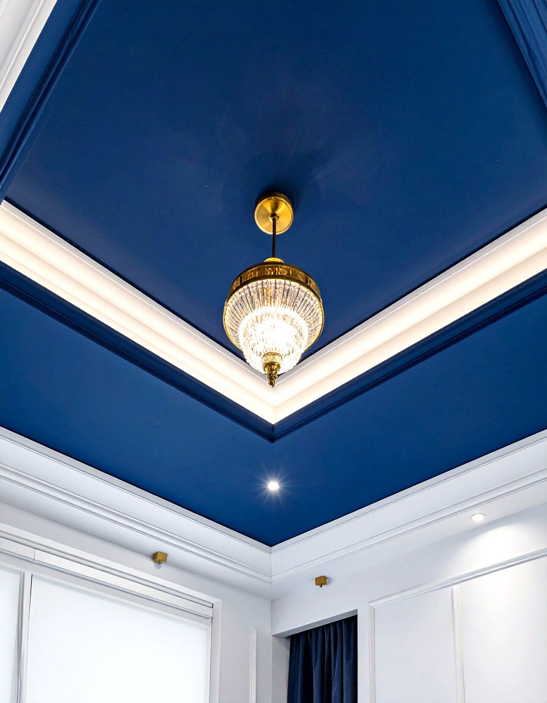 Navy blue smooth ceiling - 30 living room smooth ceiling ideas